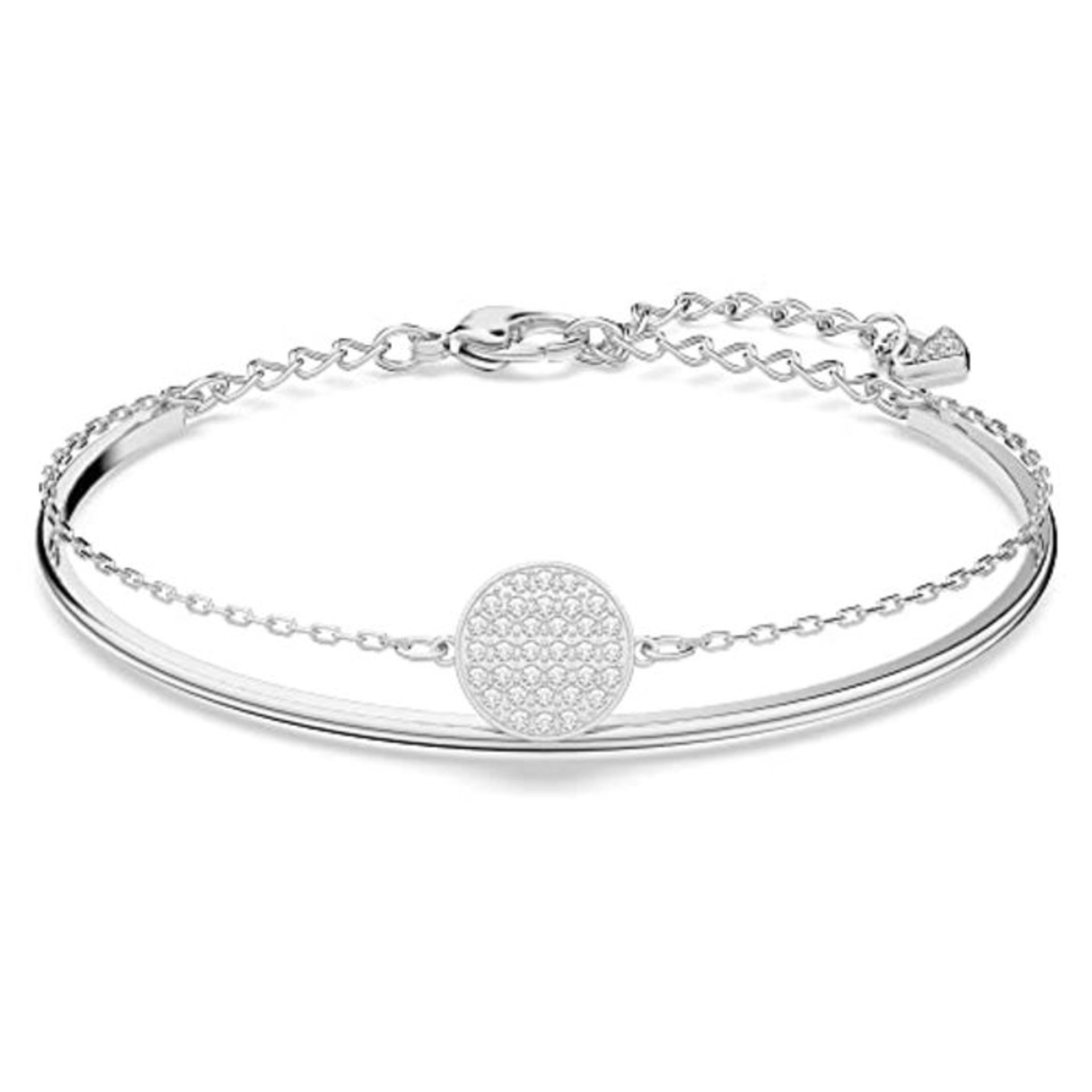 RRP £65.00 Swarovski Ginger bangle, White, Rhodium plated