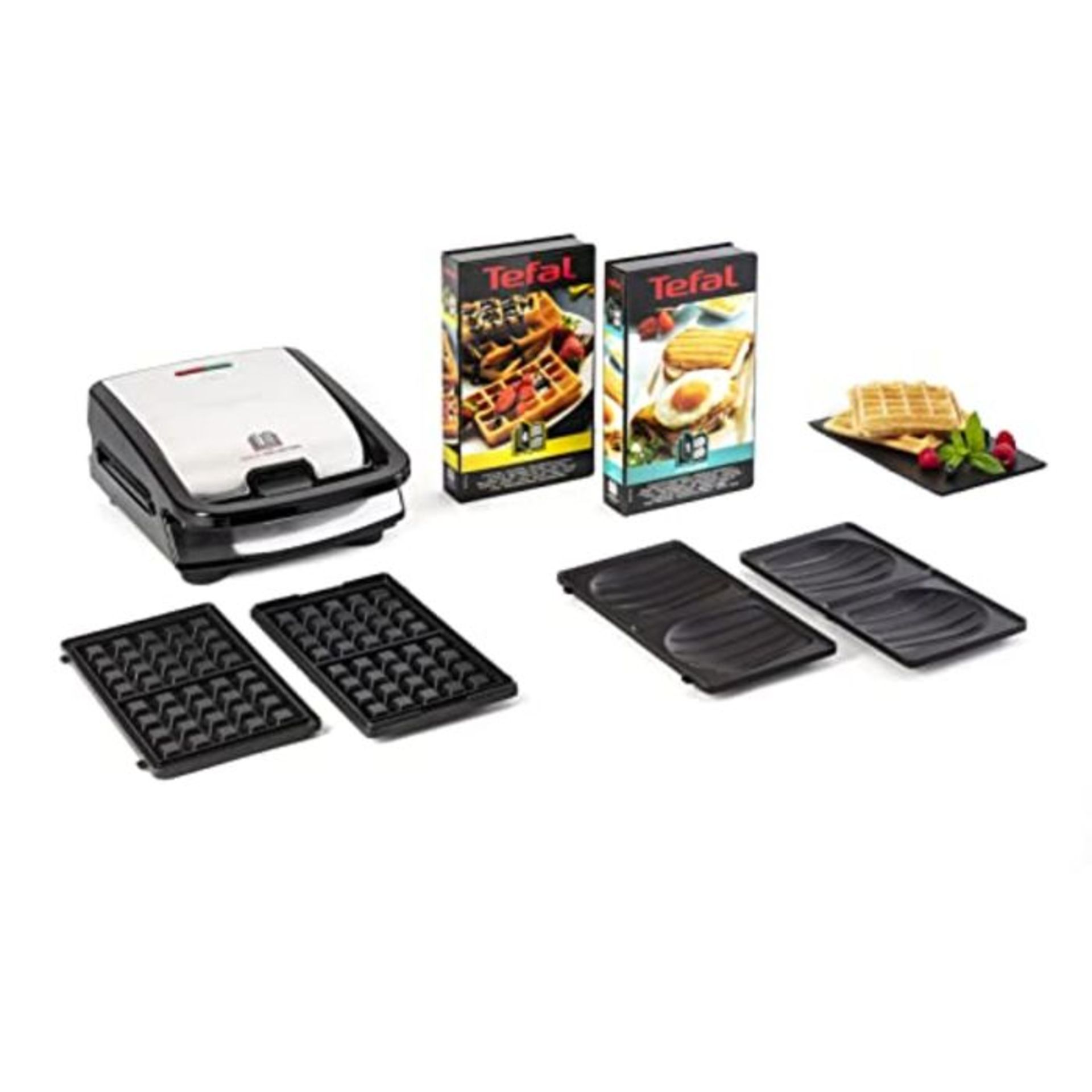 RRP £86.00 [CRACKED] TEFAL MENAGE - Snack collection-700 W-2 jeux de plaques croques et gaufres-2