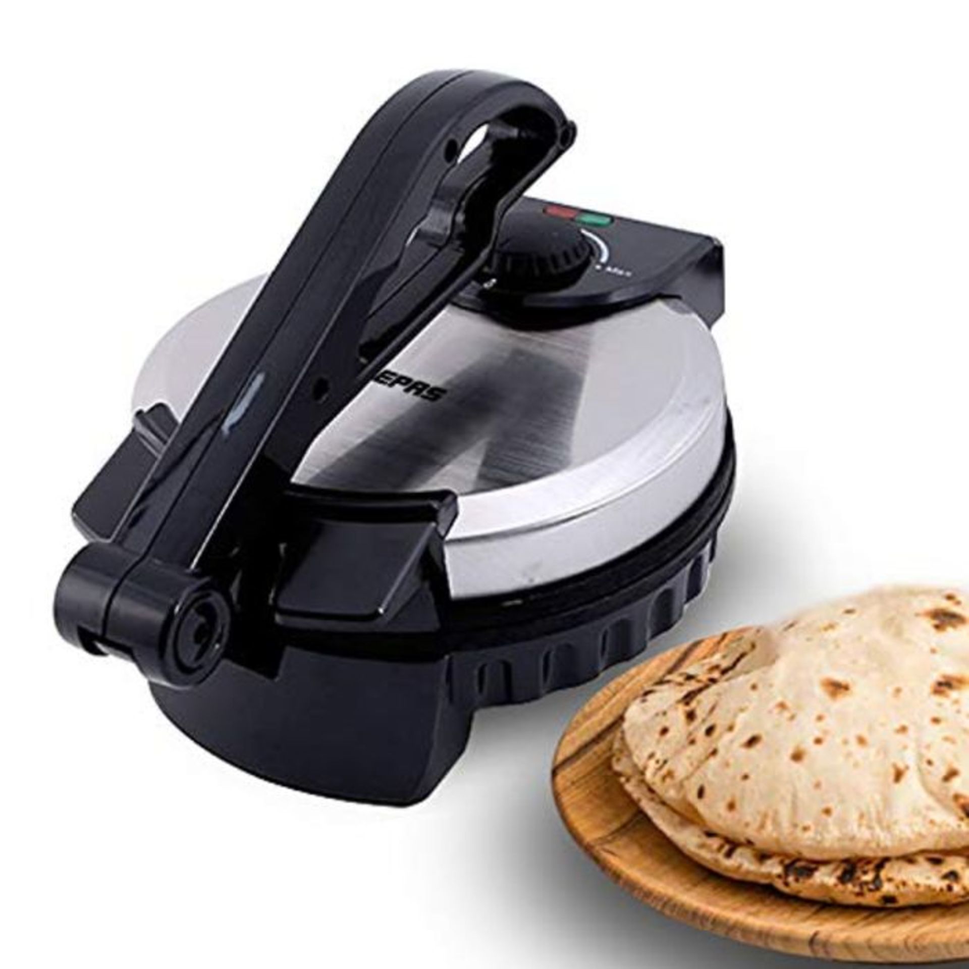 Geepas Mexican Style Tortilla Press, 8 Inch | 900W Roti/Chapati Maker, Ideal for Makin