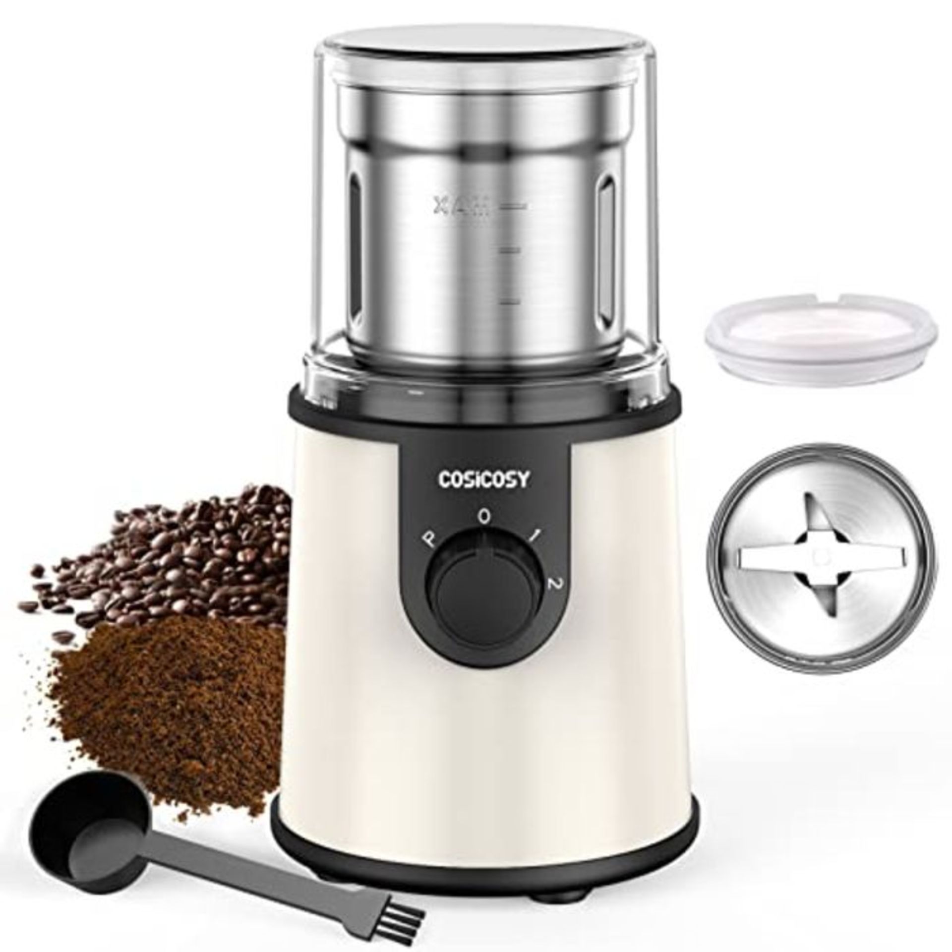 Coffee Grinder Electric, COSICOSY Electric Spice Grinder with 304 Stainless Steel Blad