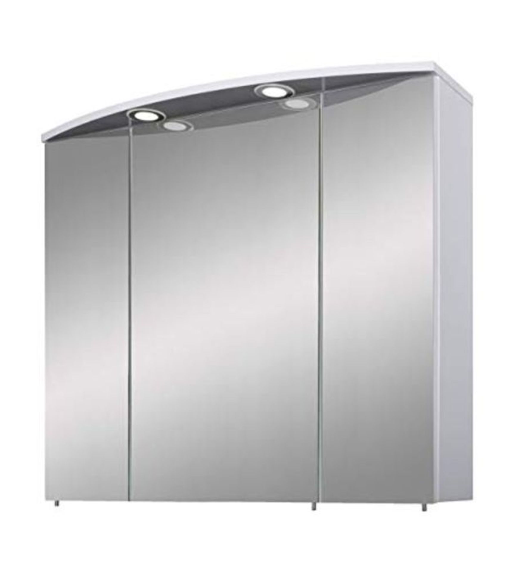 RRP £157.00 Schildmeyer Mirrored Cabinet, Melamine resin coated chipboard, White Shiny, 80 cm