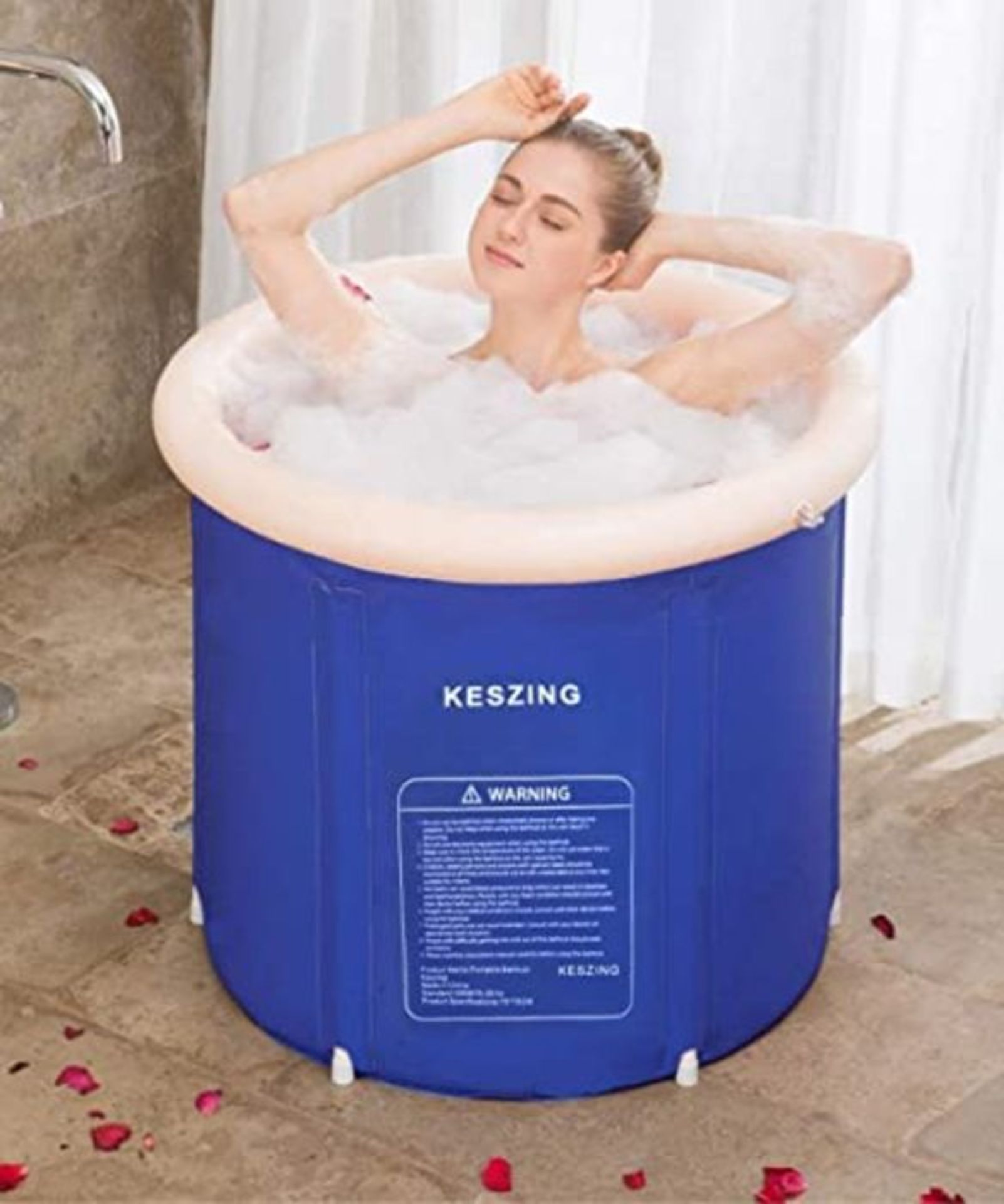 RRP £51.00 Keszing Inflatable Bathtub, Portable Bathtub Adult ÿFoldable Camping Bathtub for Stu