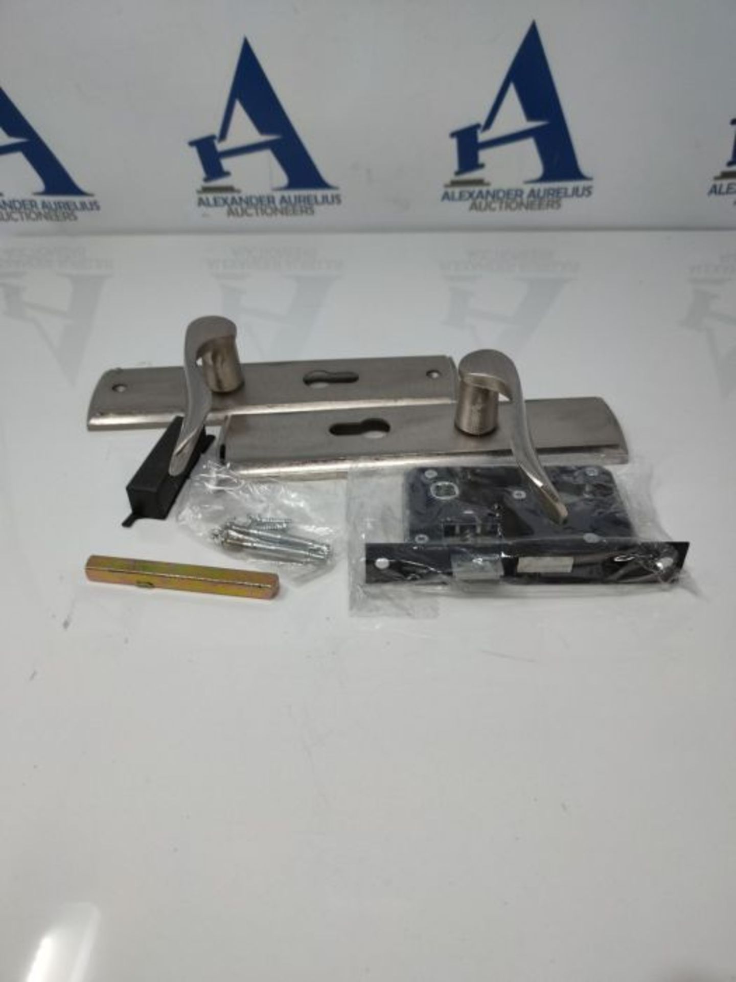 Door Handle Lock 1 Set of Aluminium Door Handle Lock Cylinder Front Back Lever Latch + - Image 2 of 2