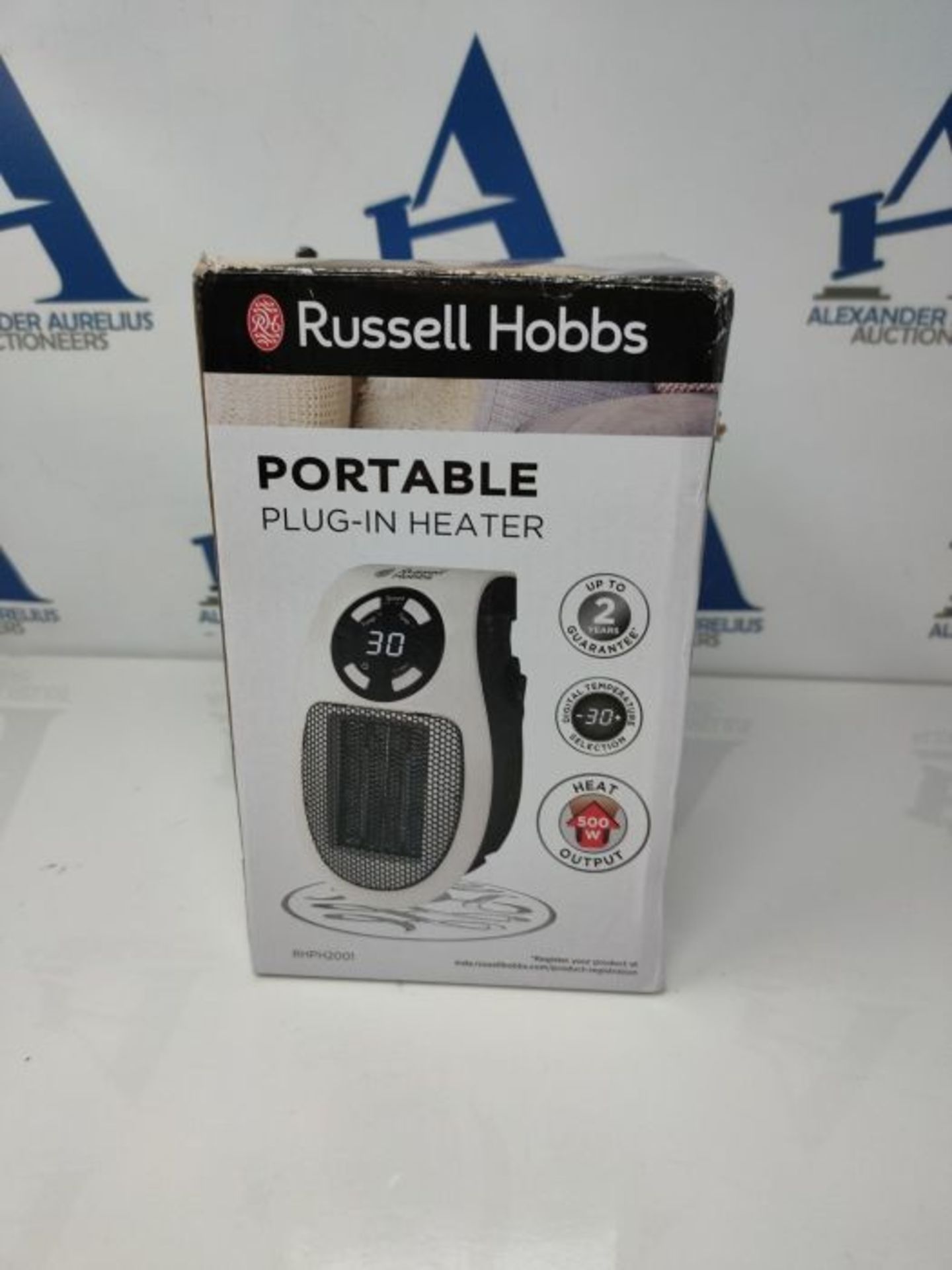 Russell Hobbs RHPH2001 500W Ceramic Plug Heater, Adjustable thermostat, 12 Hour Timer - Image 2 of 3