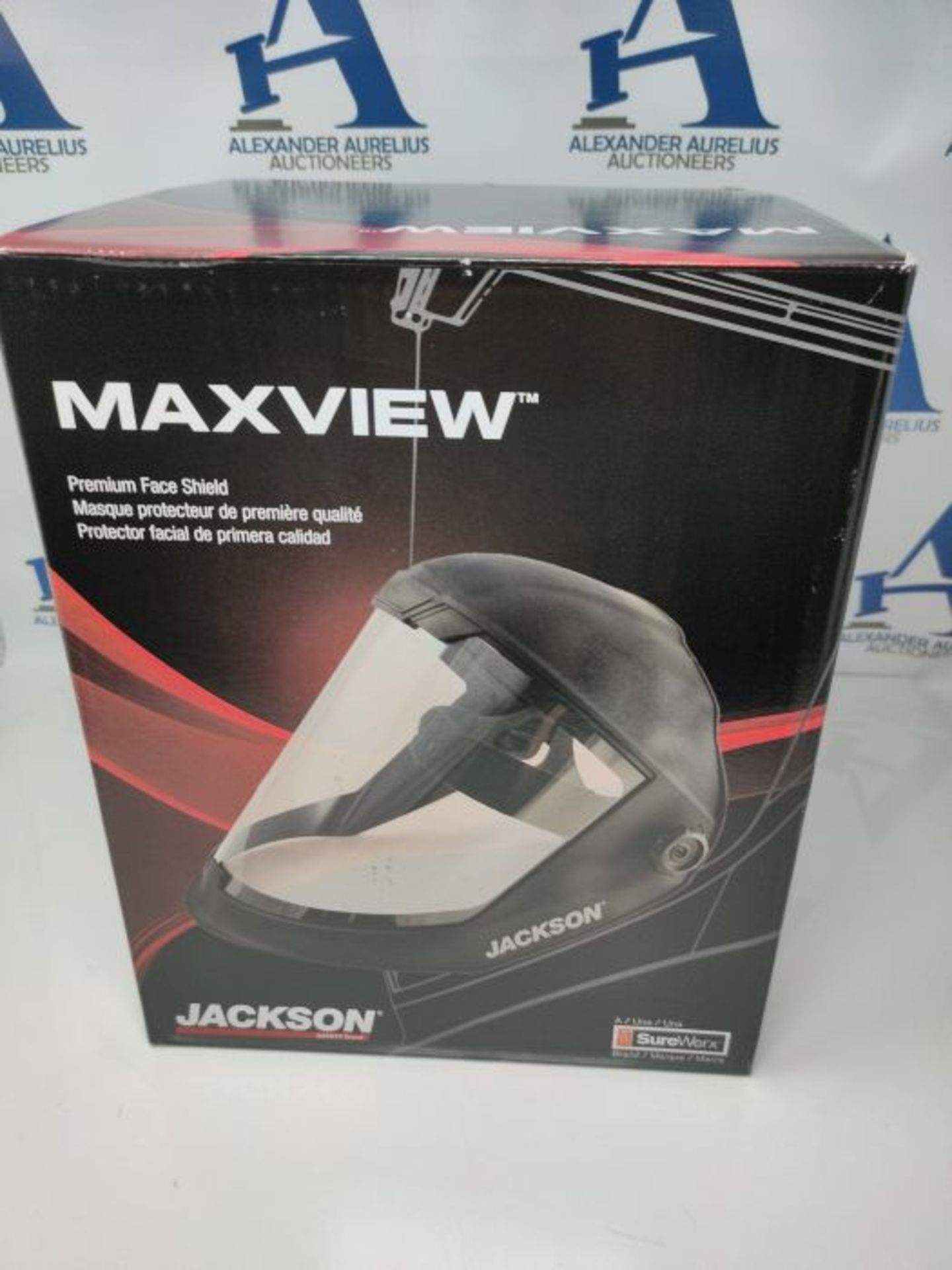 Jackson Safety,Black 14200 Maxview Premium Full Face shield/Face Guard clear tint, vis - Image 2 of 3