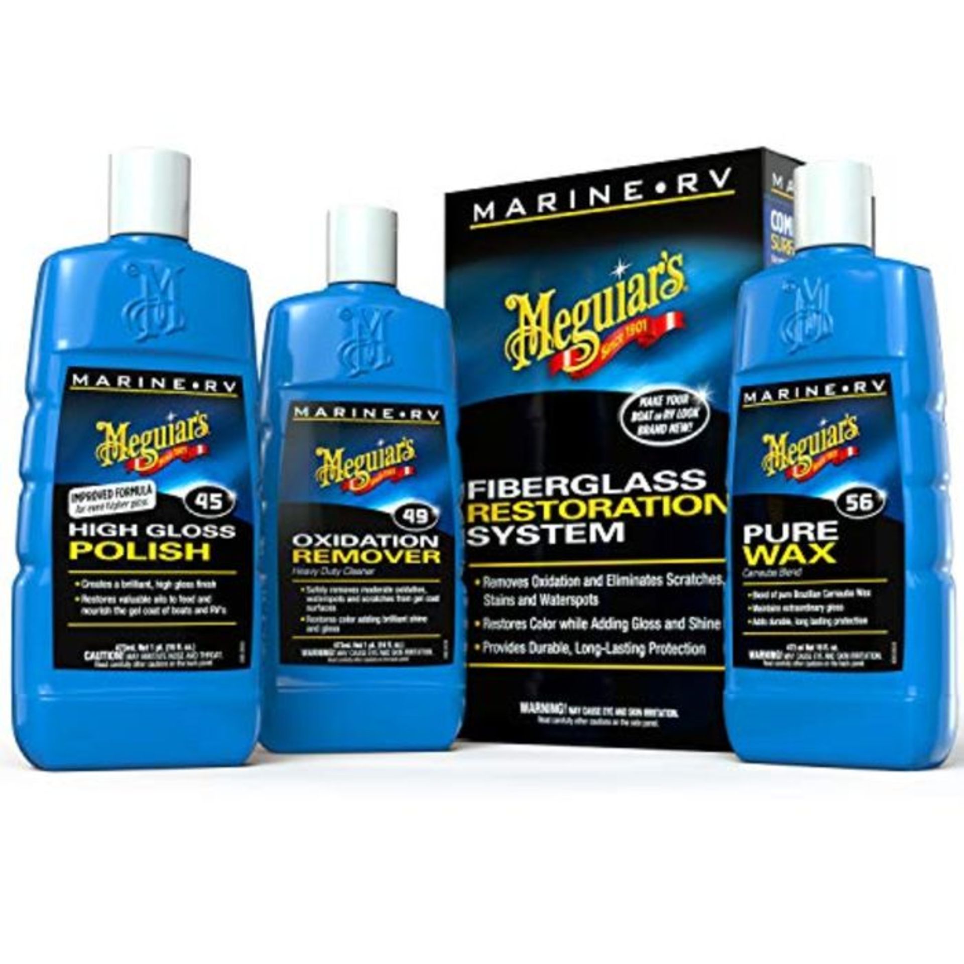RRP £60.00 Meguiar's Marine RV 49 Boat Restoration System M4965 Kit contains Oxidation Remover, H