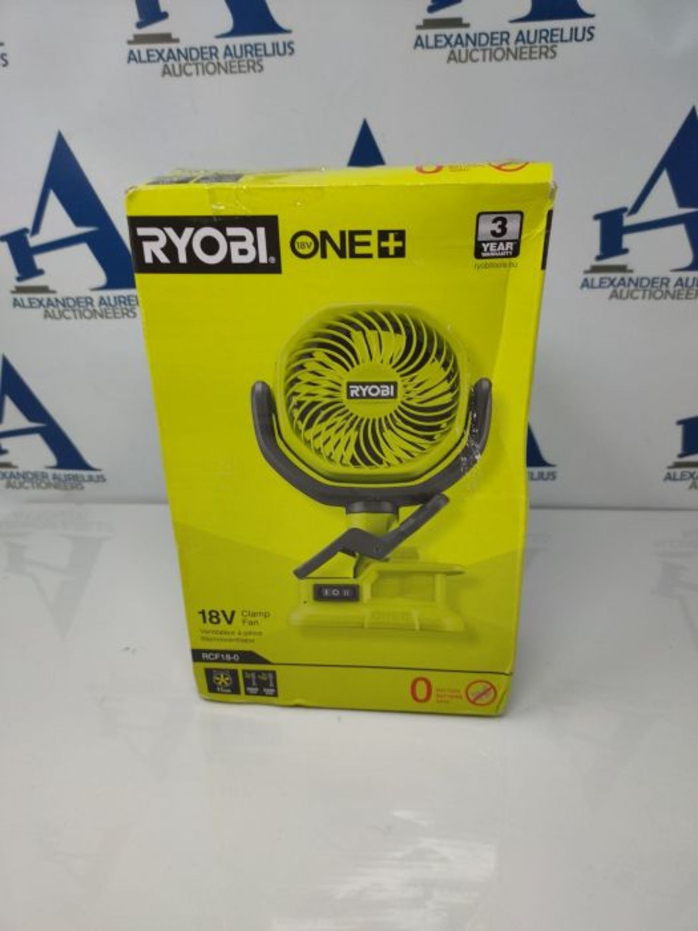 Ryobi RCF18-0 18V ONE+ Cordless 10cm Clamp Fan (Bare Tool) Hyper Green - Image 2 of 3