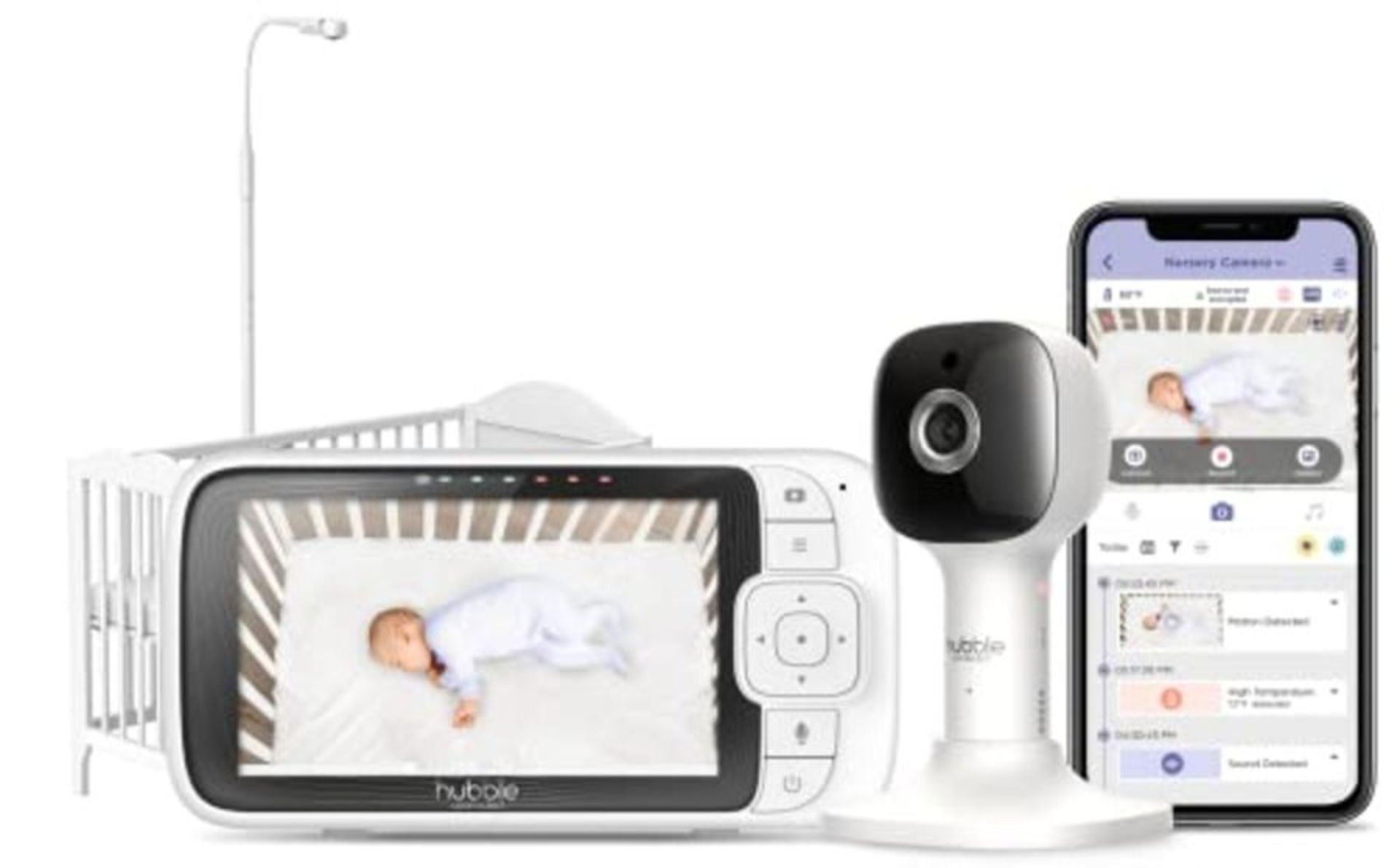 RRP £193.00 Hubble Connected Nursery Pal Skyview Smart Video Baby Monitor Wifi Camera with 5" Inch