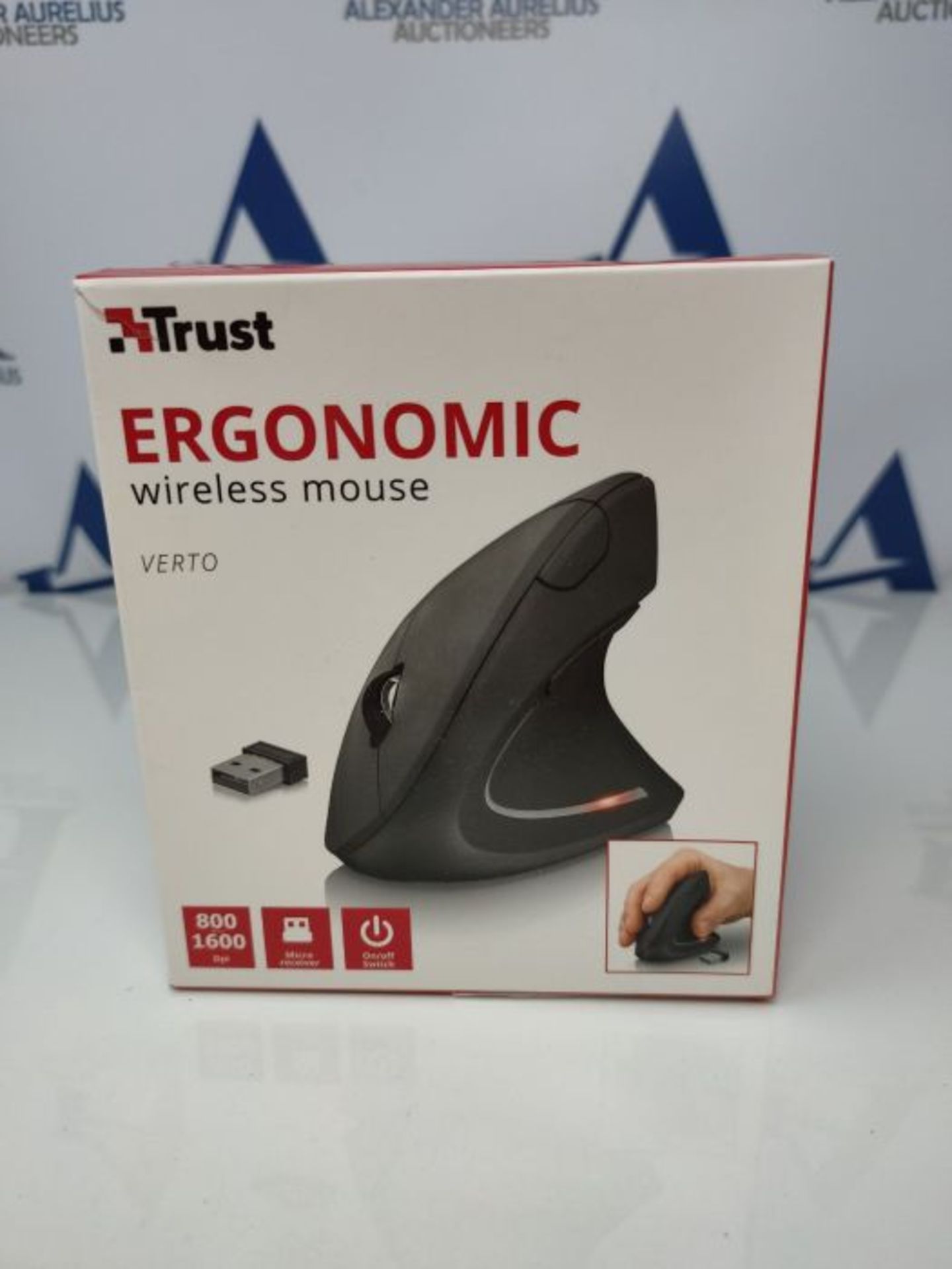 Trust 22879 Verto Wireless Vertikale Ergonomische Maus (Vorbeugung Gegen Mausarm/Tenni - Image 2 of 3