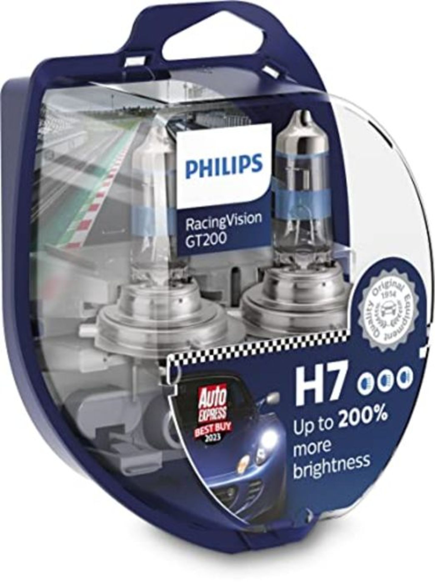 Philips Racing Vision GT200 H7 Headlight Bulb +200%, Double Set,