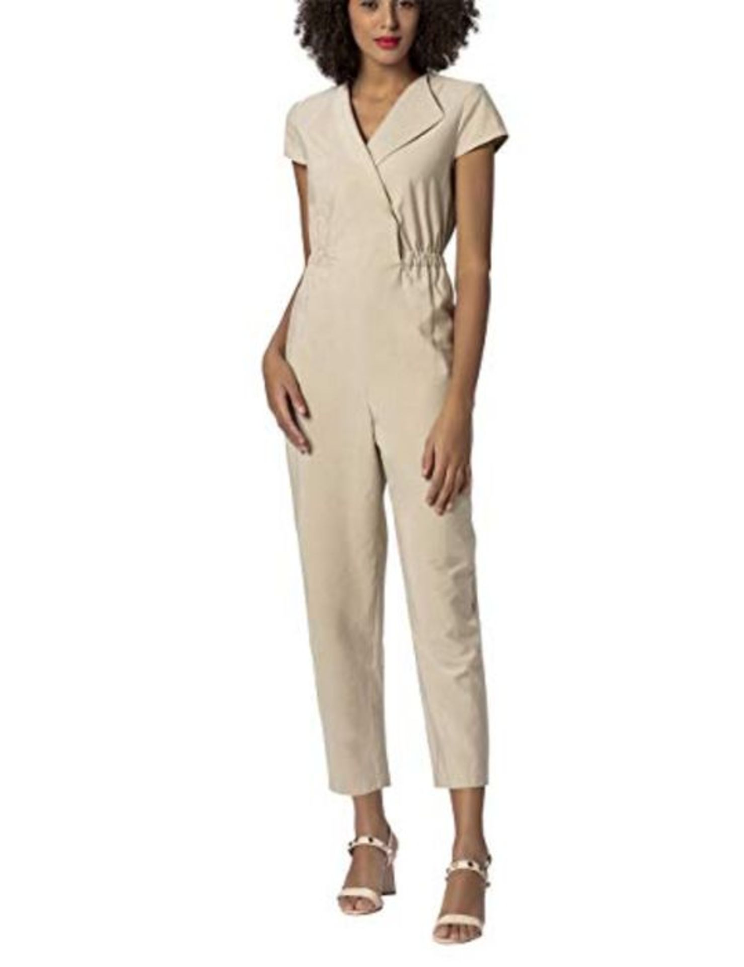 RRP £118.00 APART Fashion Women's Overall Jumpsuit, Beige (Nude Nude), 14
