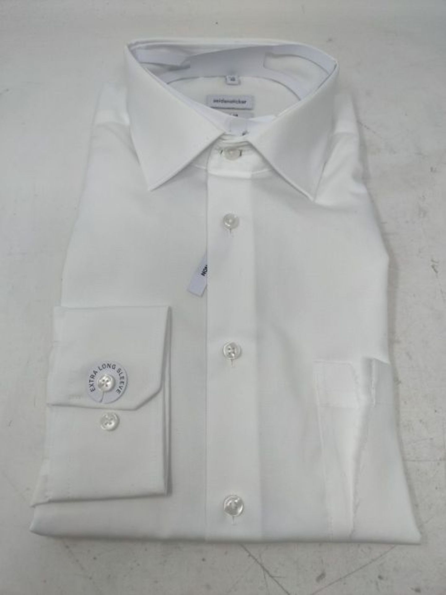 RRP £51.00 Seidensticker Men's Classic Long Sleeve Shirt - White - Weiß (01 weiß) - 15 inches ( - Image 2 of 3