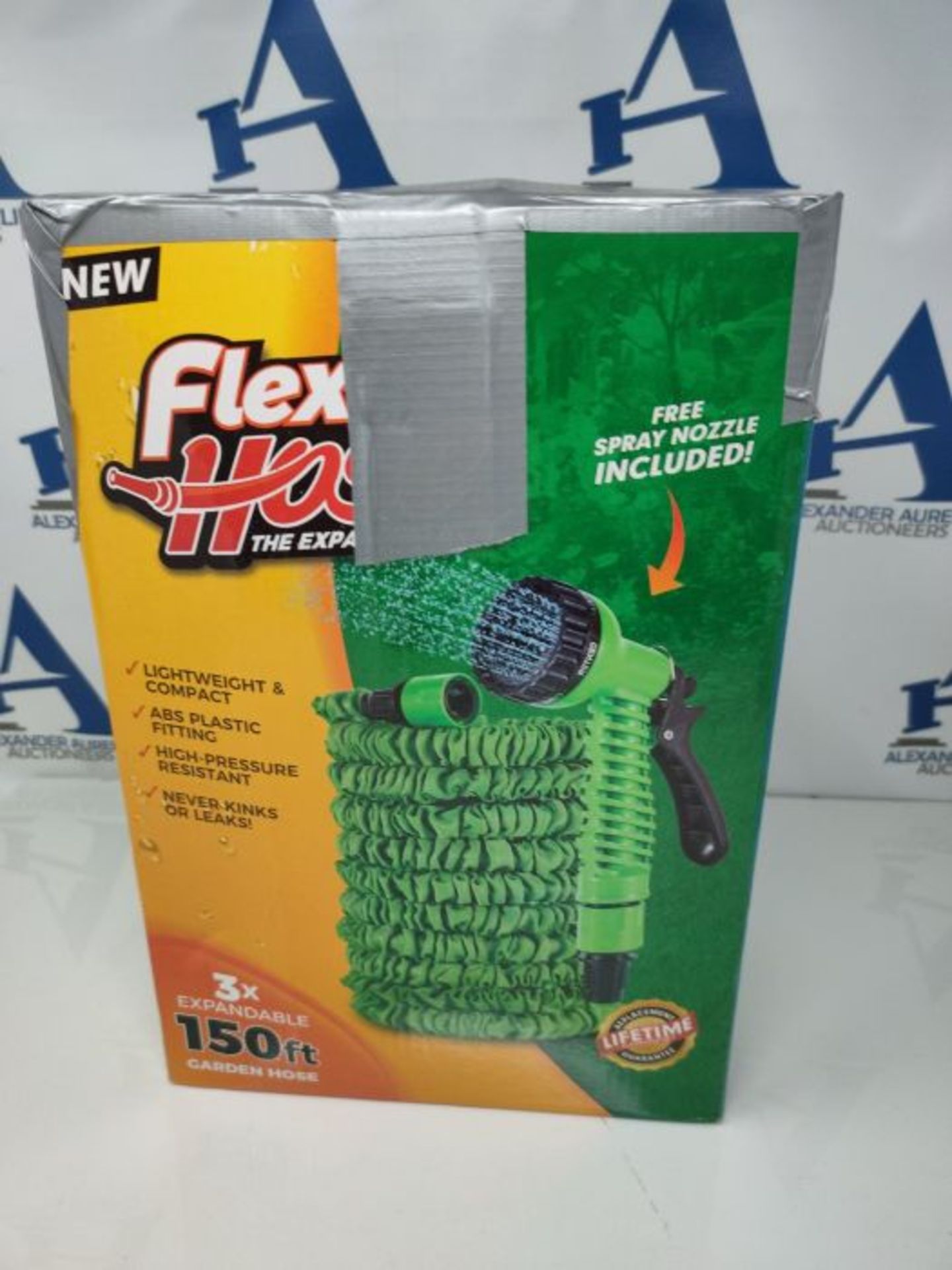 Flexi Hose 150 Foot Expandable Garden Hose with 7 Function Spray Nozzle - Durable Bras - Image 2 of 3