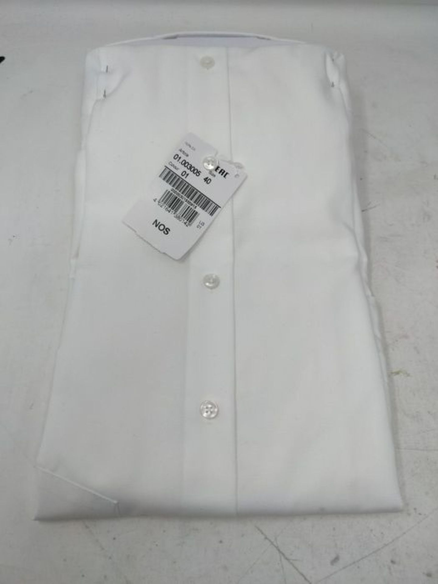 RRP £51.00 Seidensticker Men's Classic Long Sleeve Shirt - White - Weiß (01 weiß) - 15 inches ( - Image 3 of 3