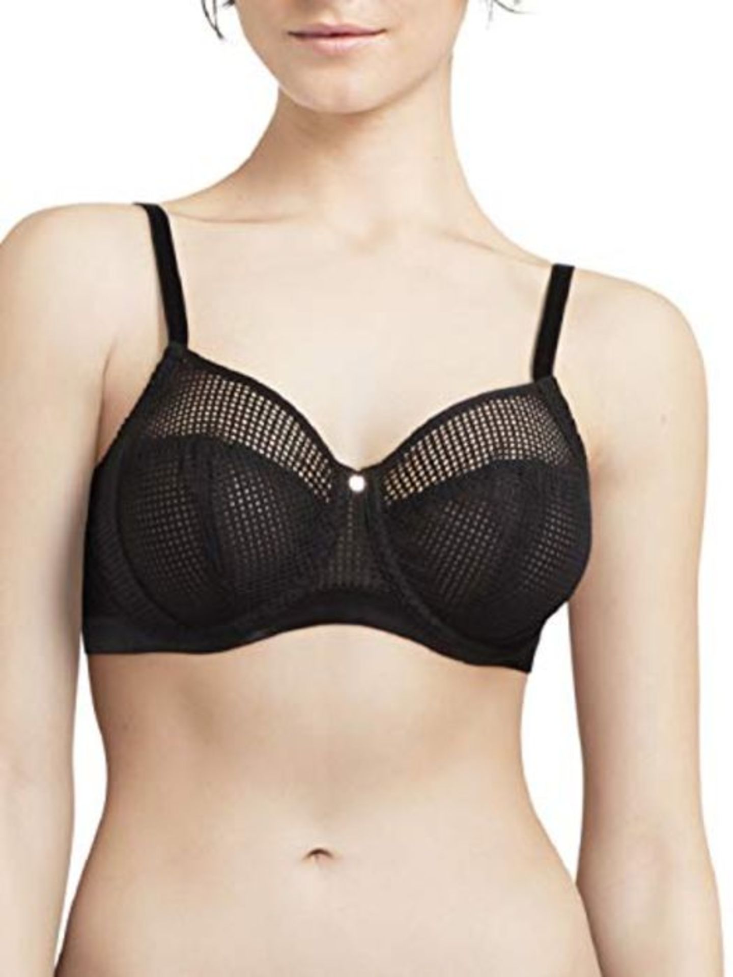 RRP £55.00 Chantelle Women's Motif Non-Padded Wired Bra, Black (Black 011), 36FF