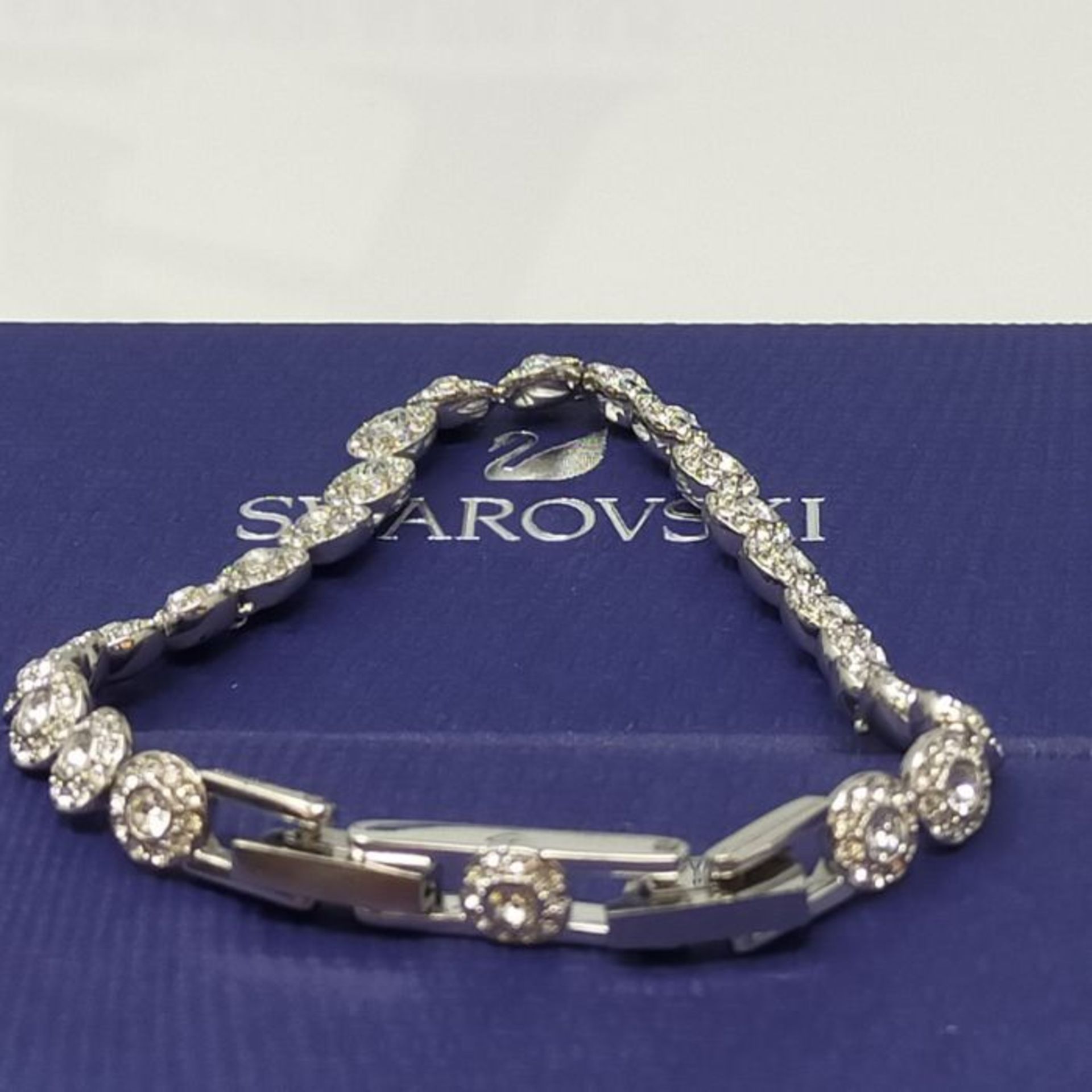 RRP £120.00 Swarovski Angelic bracelet, Round cut, White, Rhodium plated - Image 2 of 3