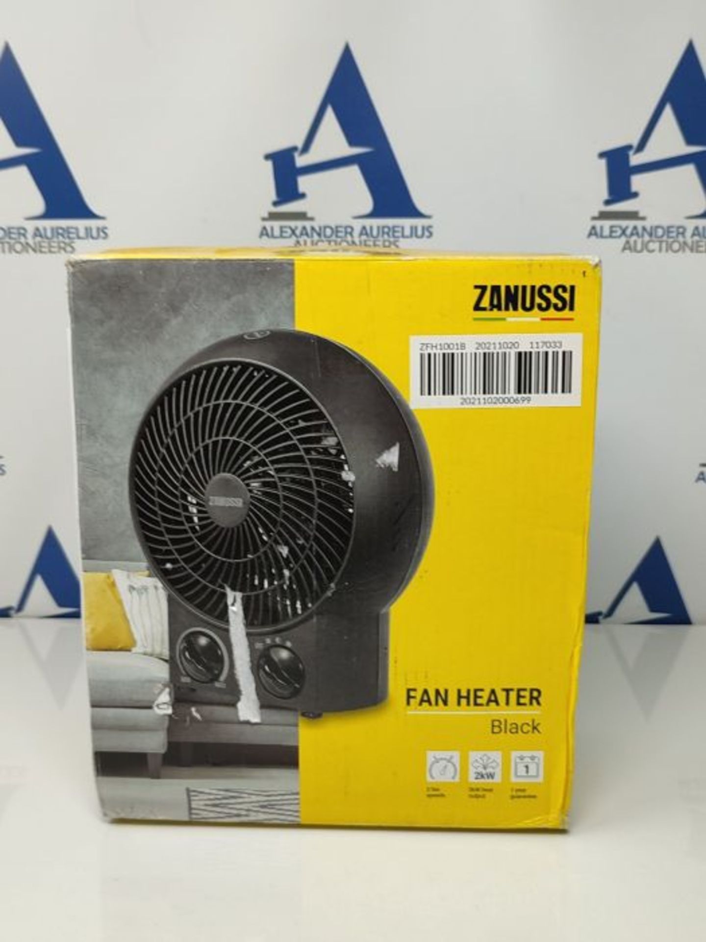 Zanussi ZFH1001B 2000W Portable Upright Fan Heater, Two Heat Settings, Overheat Protec - Image 2 of 3