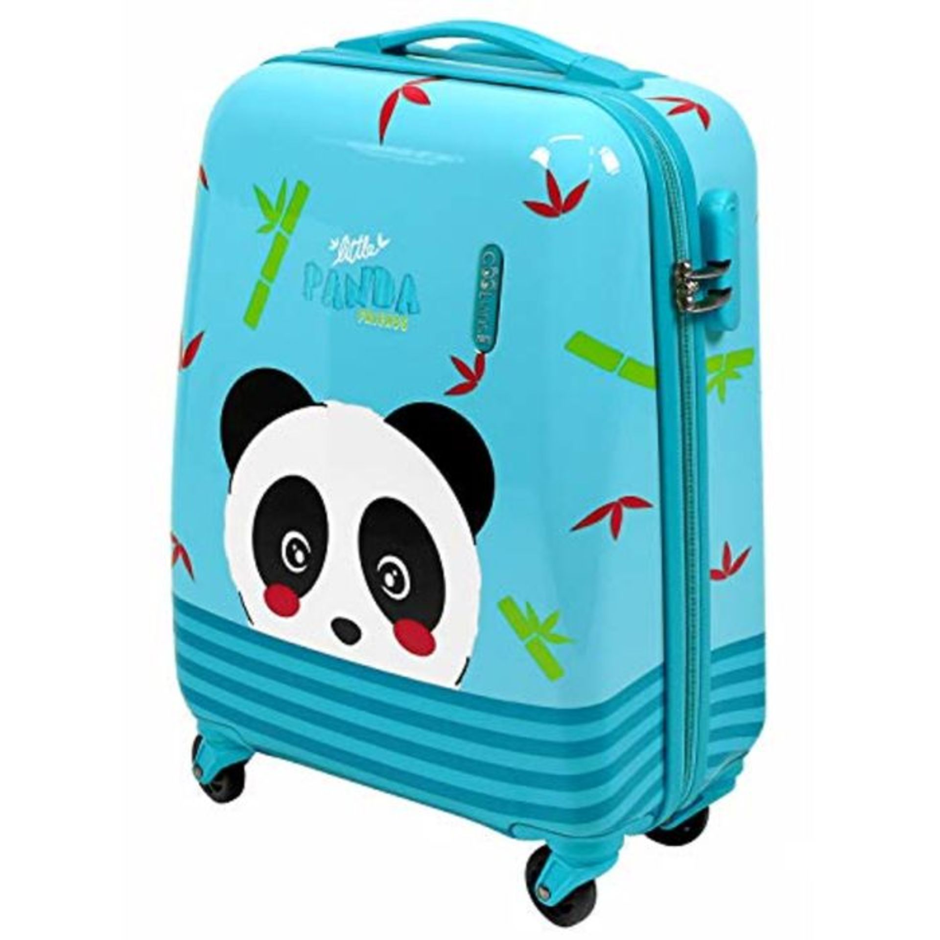 PERLETTI Panda Children Luggage Carry On - ABS Hard Shell Suitcase for Little Boy - Tr