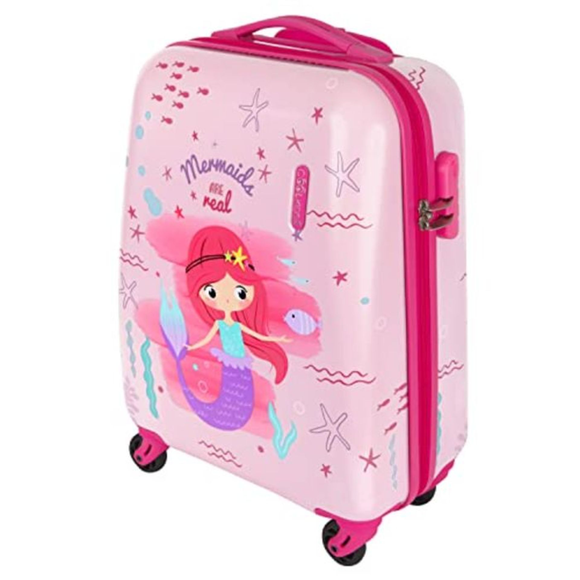 RRP £64.00 PERLETTI Unicorn Children Luggage - ABS Hard Shell Suitcase for Boy Girl - Travel Bag