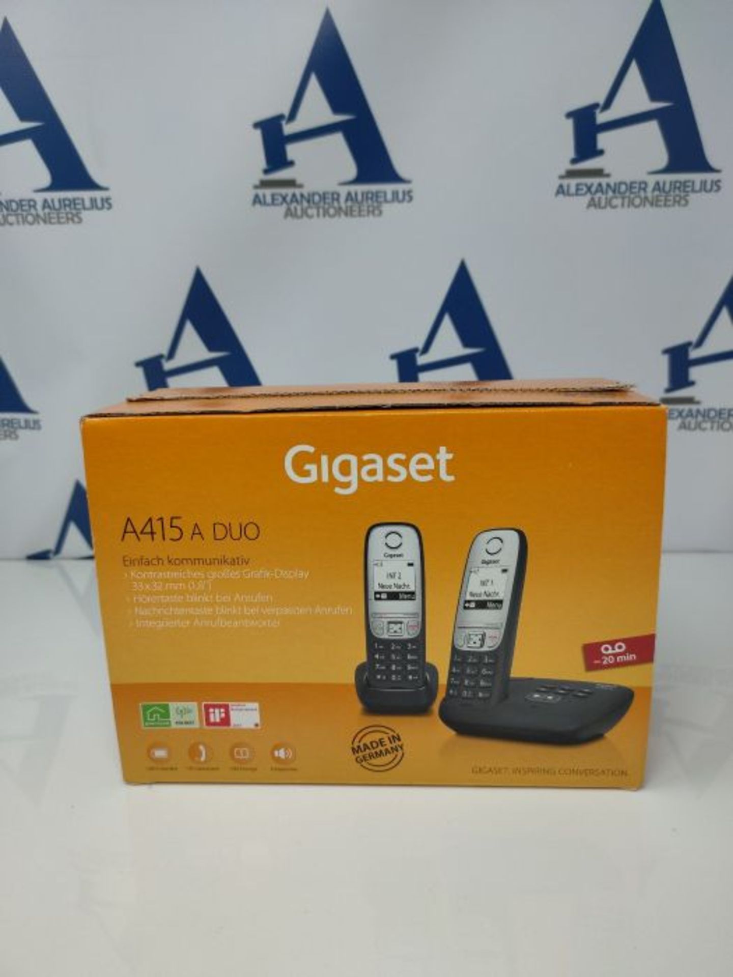 RRP £53.00 Gigaset A415A Duo Cordless Phone - Black [German Version]