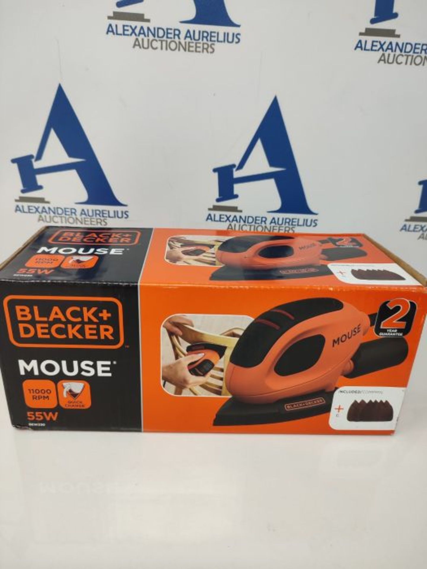 BLACK+DECKER 55 W Detail Mouse Electric Sander with 6 Sanding Sheets, BEW230-GB - Image 2 of 3