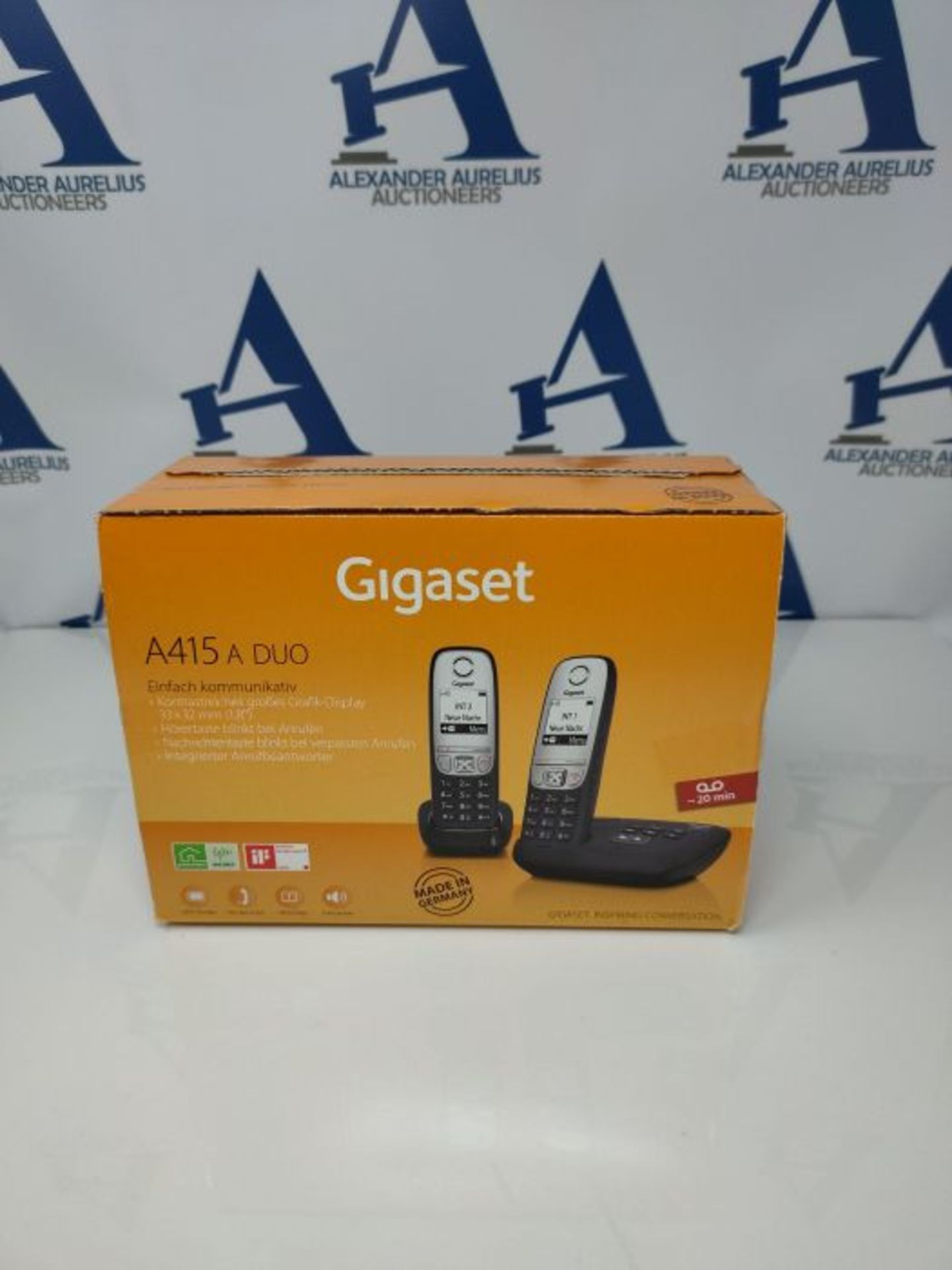 RRP £53.00 Gigaset A415A Duo Cordless Phone - Black [German Version]