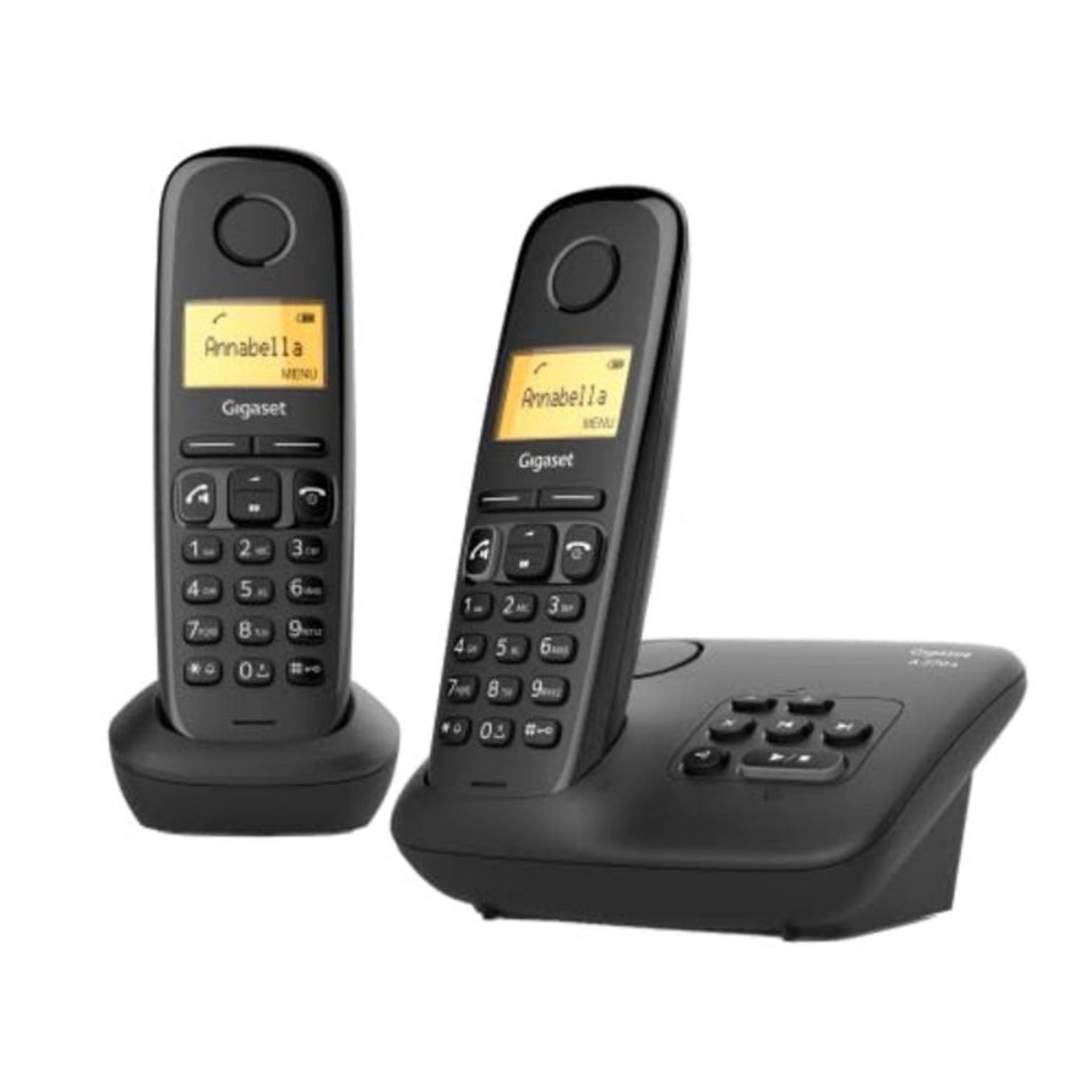 Gigaset A270A DUO - Basic Cordless Home Phone with Big Display, Answer Machine and Spe