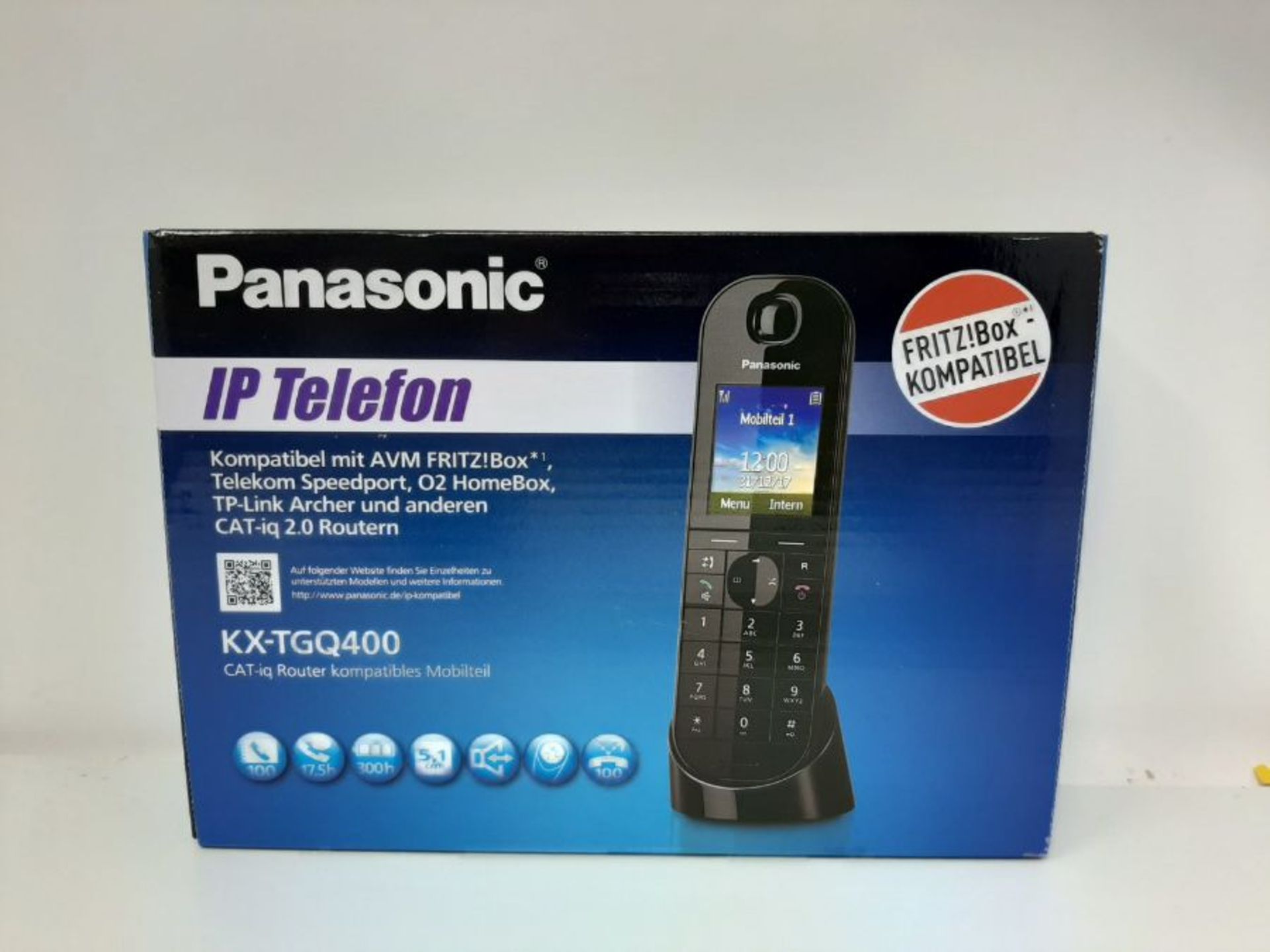Panasonic KX-TGQ400GB DECT IP-Telefon (schnurlos, CAT-iq 2.0 kompatibel, Freisprechmod - Image 2 of 3