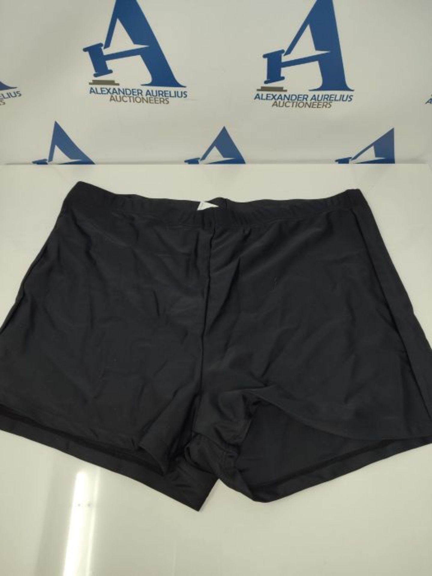 Halcurt Women's Tankini Swimsuit Blouson Swimsuit Plunge Boy Shorts Swimwear, Black/Pa - Image 5 of 5