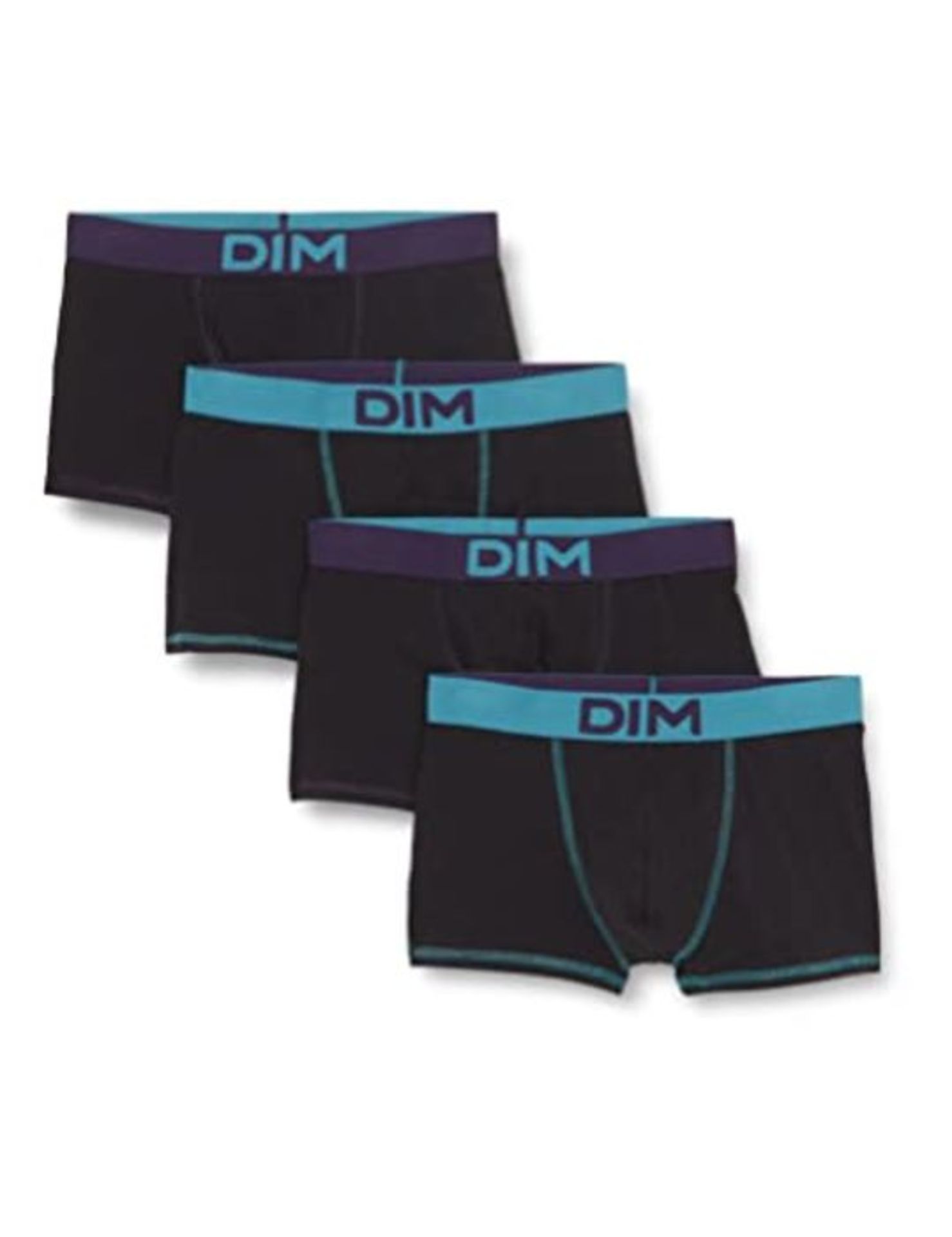 DIM Men's Boxer Mix & Colors Shorts, Noir Ct Violet Velours/Noir Ct Vert Viride/Noir C