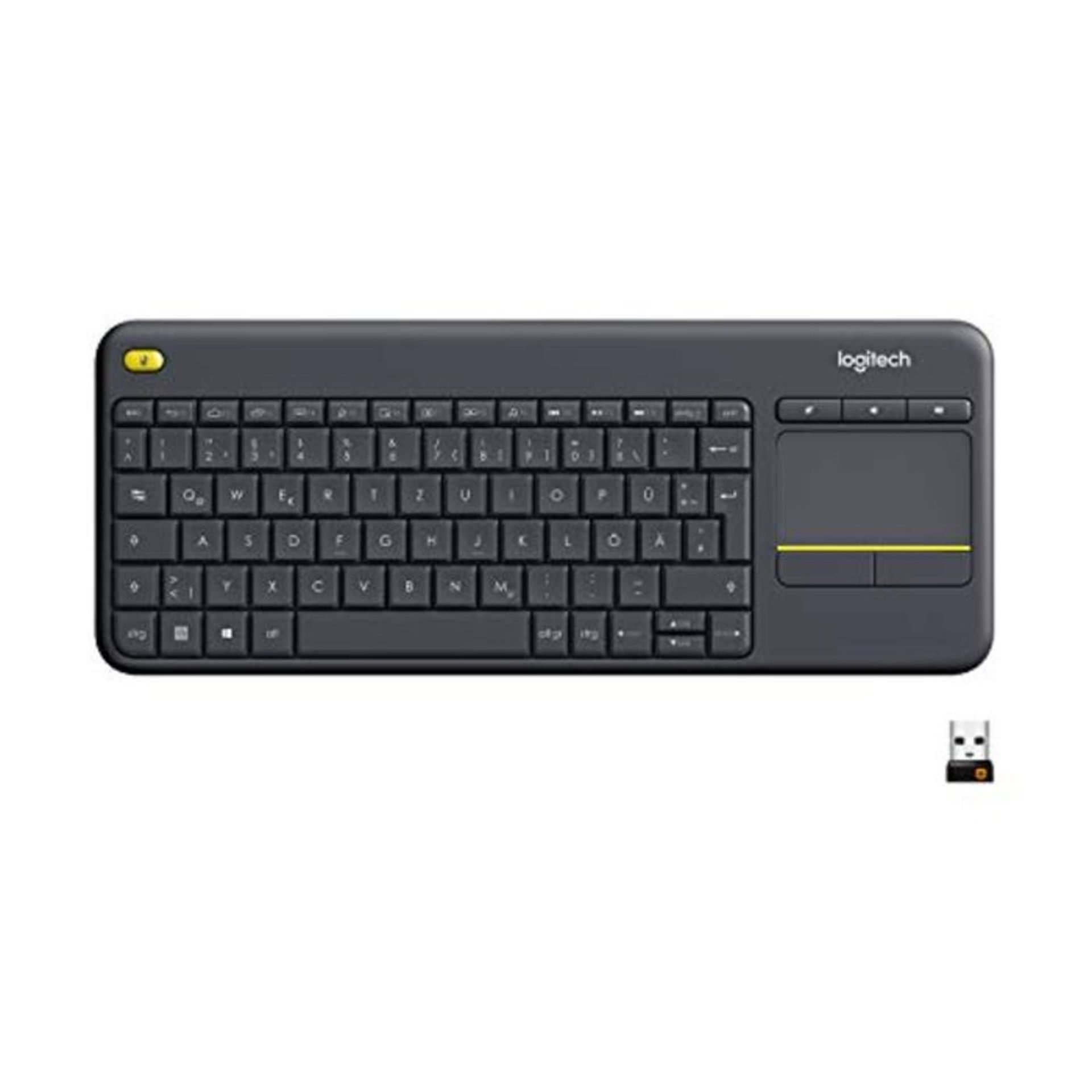 Logitech K400 Plus Wireless Touch TV Keyboard With Easy Media Control and Built-in Tou