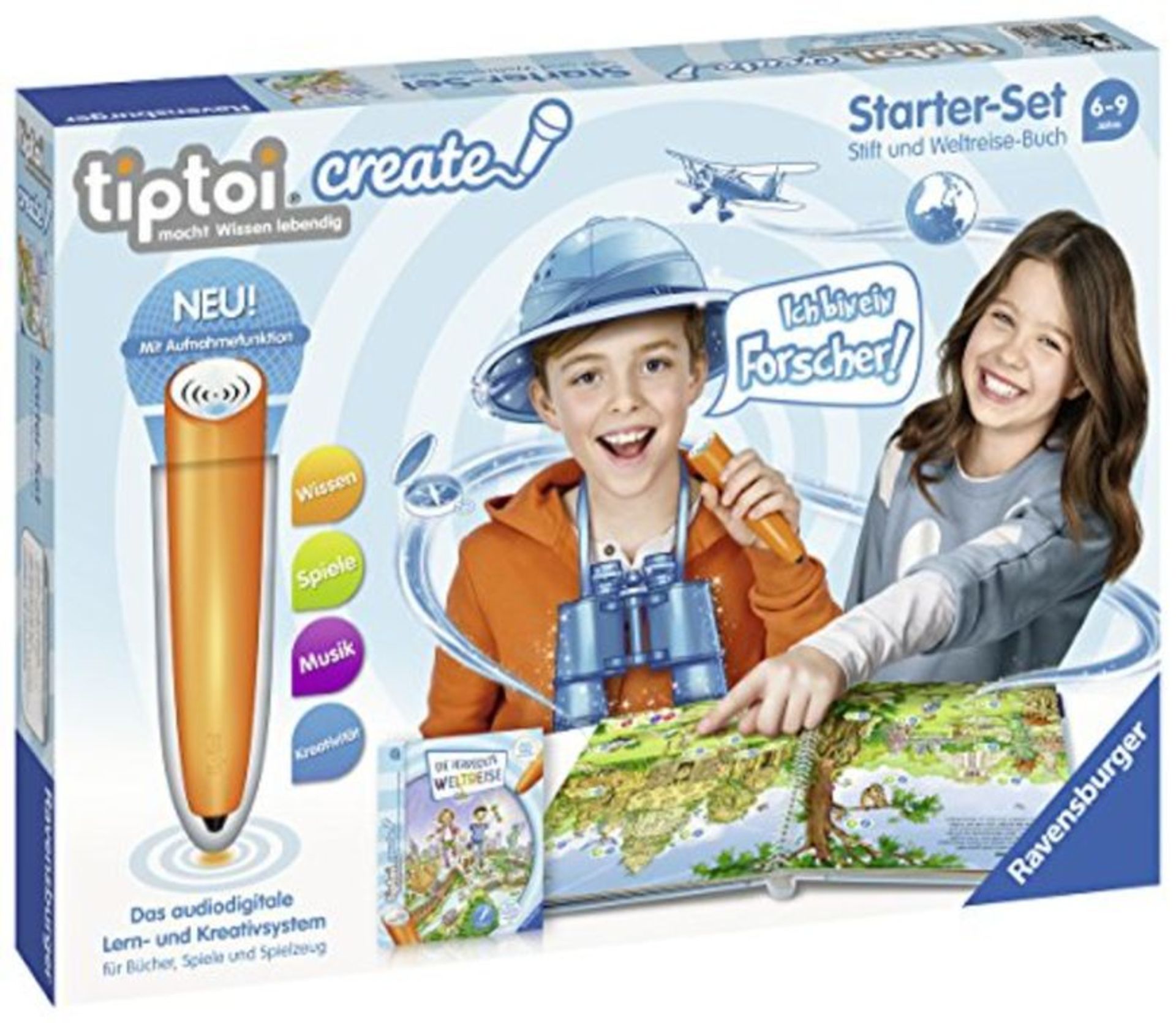 Ravensburger tiptoi CREATE Starter-Set 00805: Stift und Weltreise-Buch - Kreativ-Buch