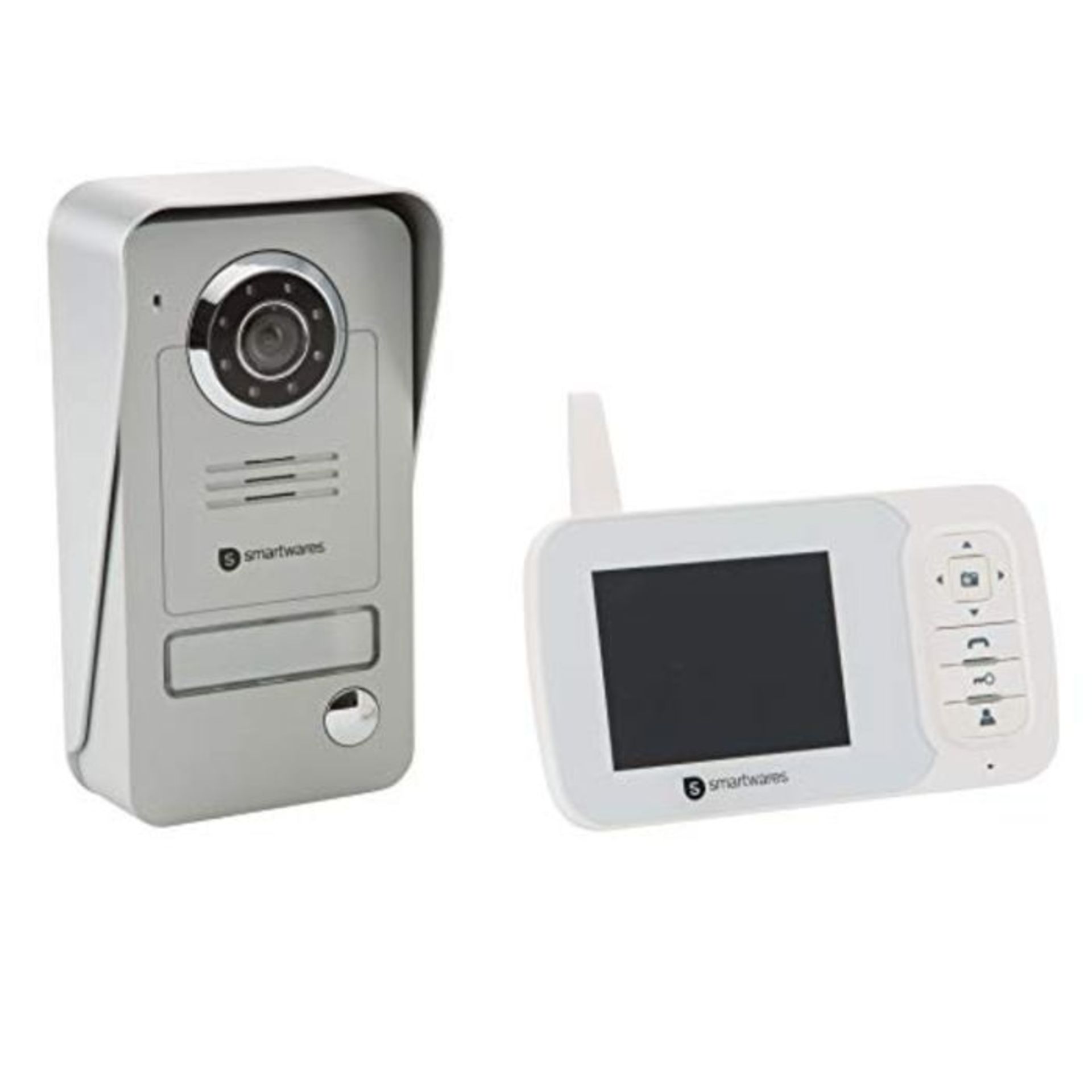 RRP £170.00 Smartwares VD38W Video intercom set - Wireless - Portable indoor unit - Color monitor