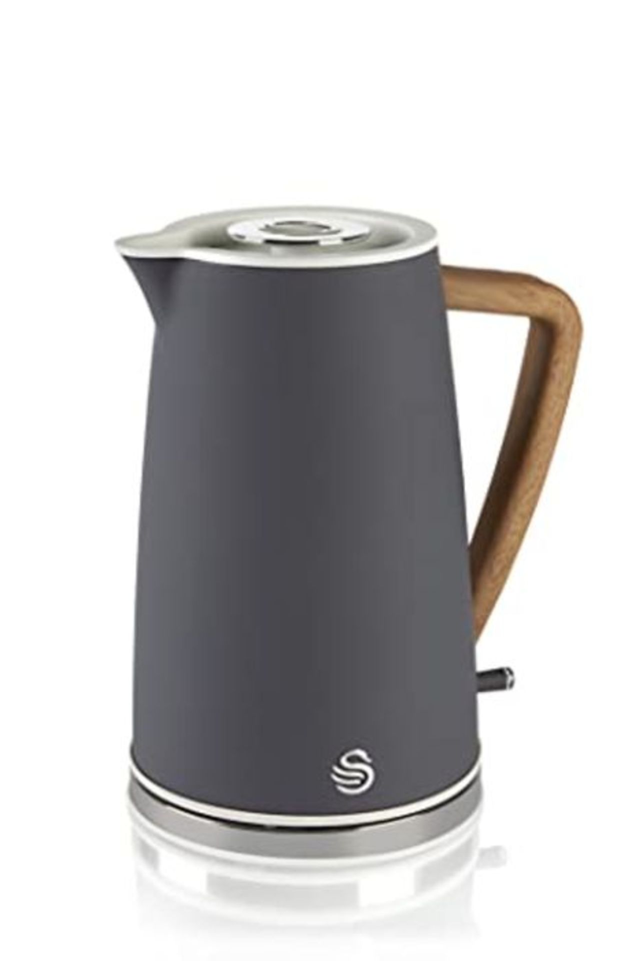 Swan SK14610GRYN, Nordic Rapid Boil Jug Kettle, Wood Effect Handle, Soft Touch Housing