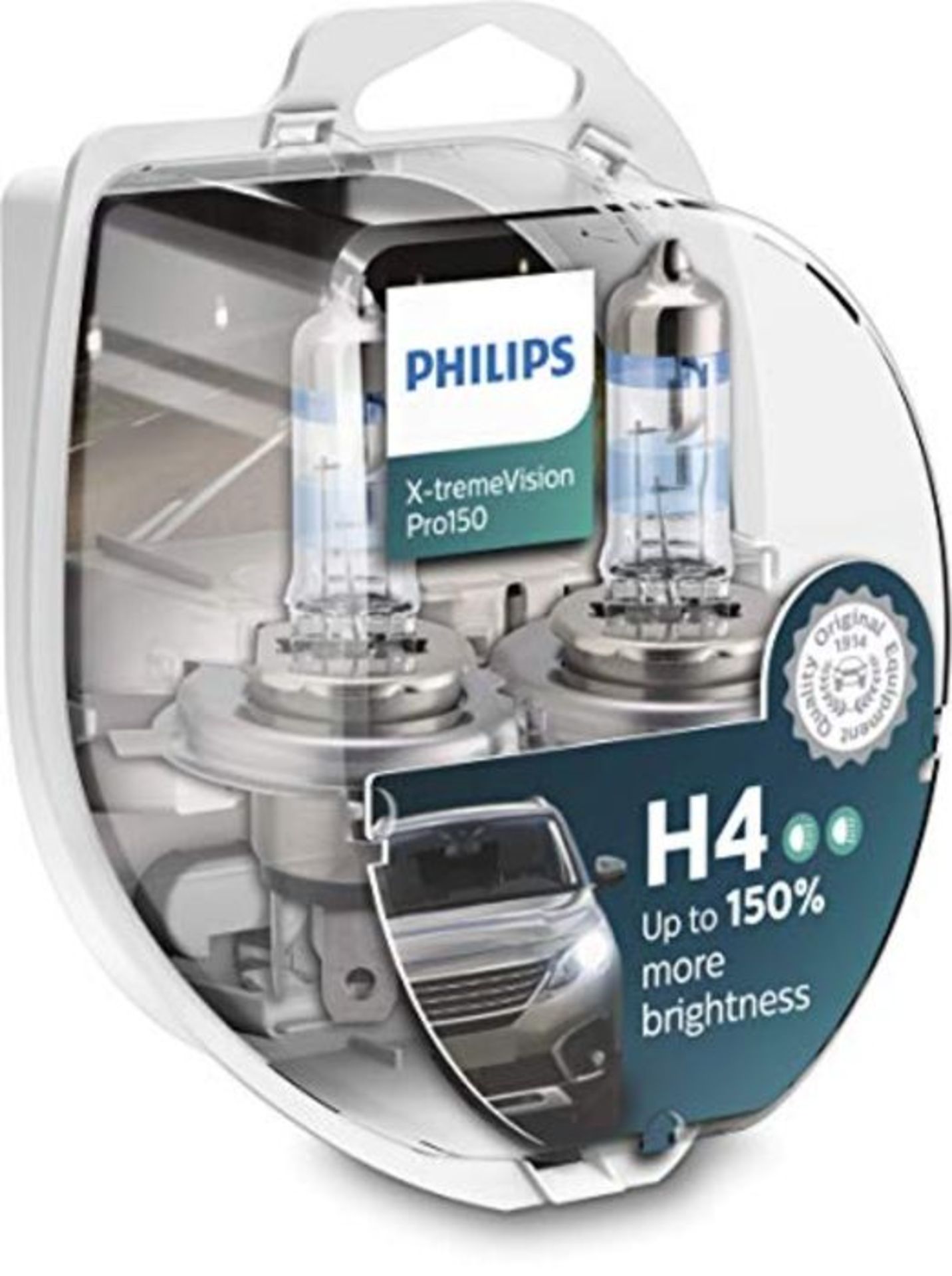 Philips X-tremeVision Pro150 H4 car headlight bulb +150%, set of 2