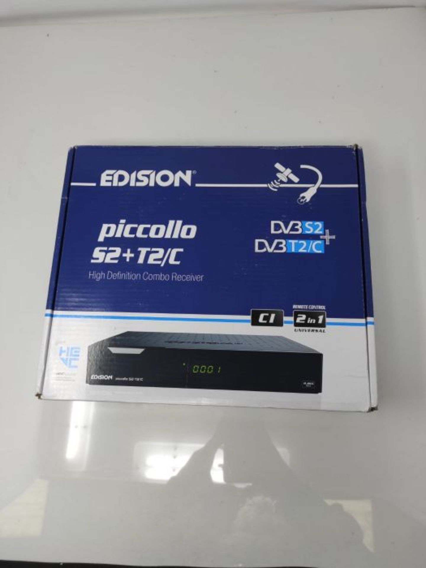 RRP £59.00 Edision PICCOLLO S2+T2/C Combo Receiver H.265/HEVC (DVB-S2, DVB-T2, DVB-C,) CI Full HD - Image 2 of 3