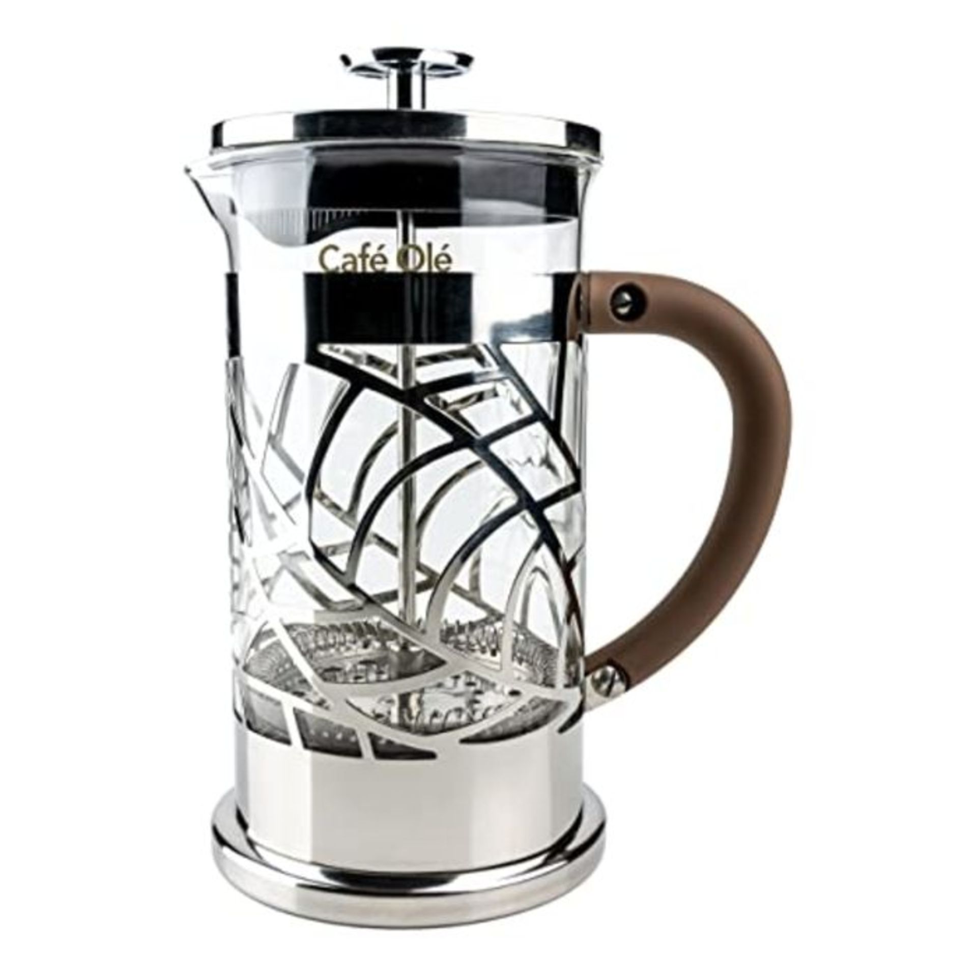 Cafe Ole Floral Cafetière, 8-Cup (1 Litre) French Press Filter Coffee Maker for Three