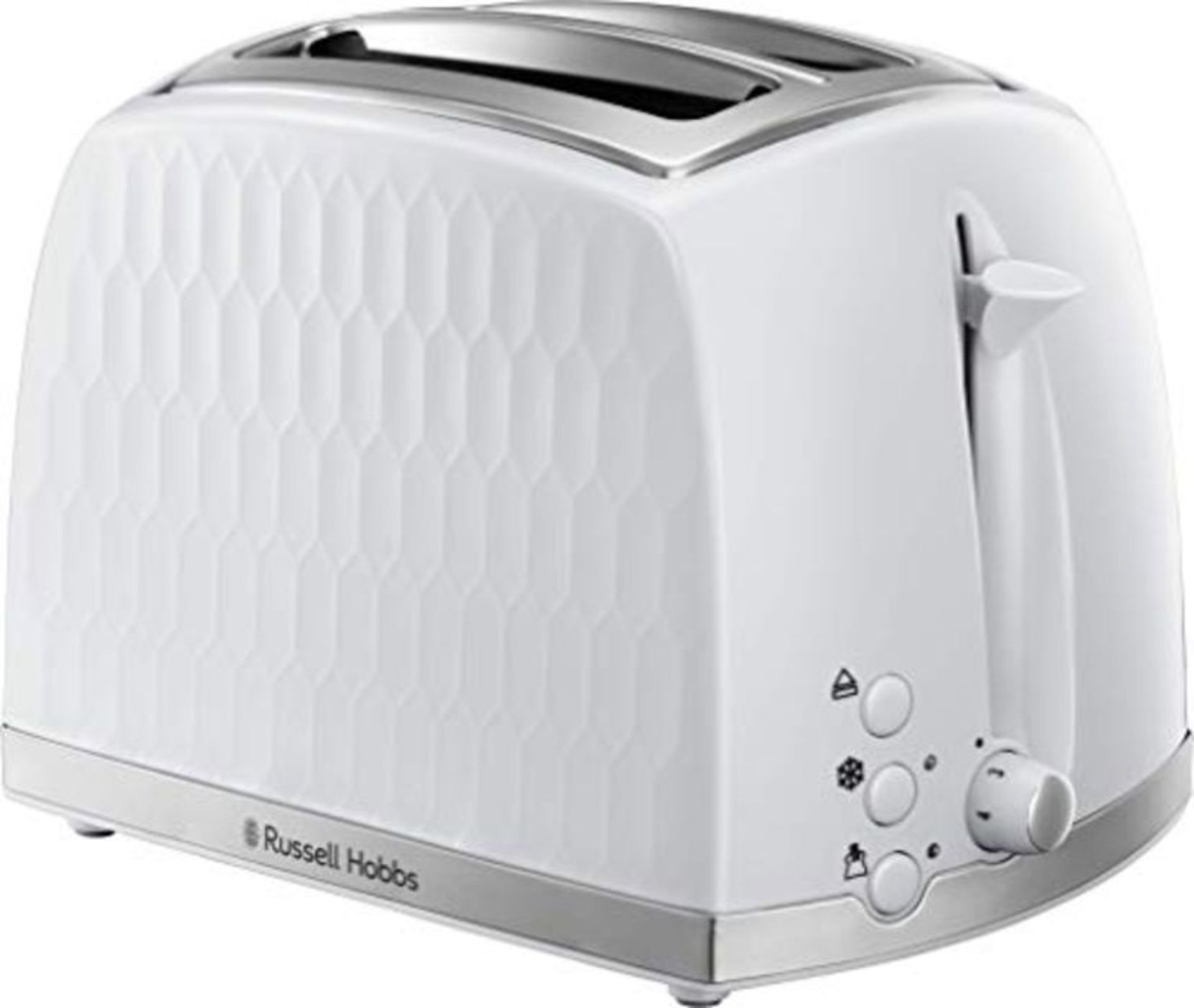 Russell Hobbs 26060 2 Slice Toaster - Contemporary Honeycomb Design with Extra Wide Sl