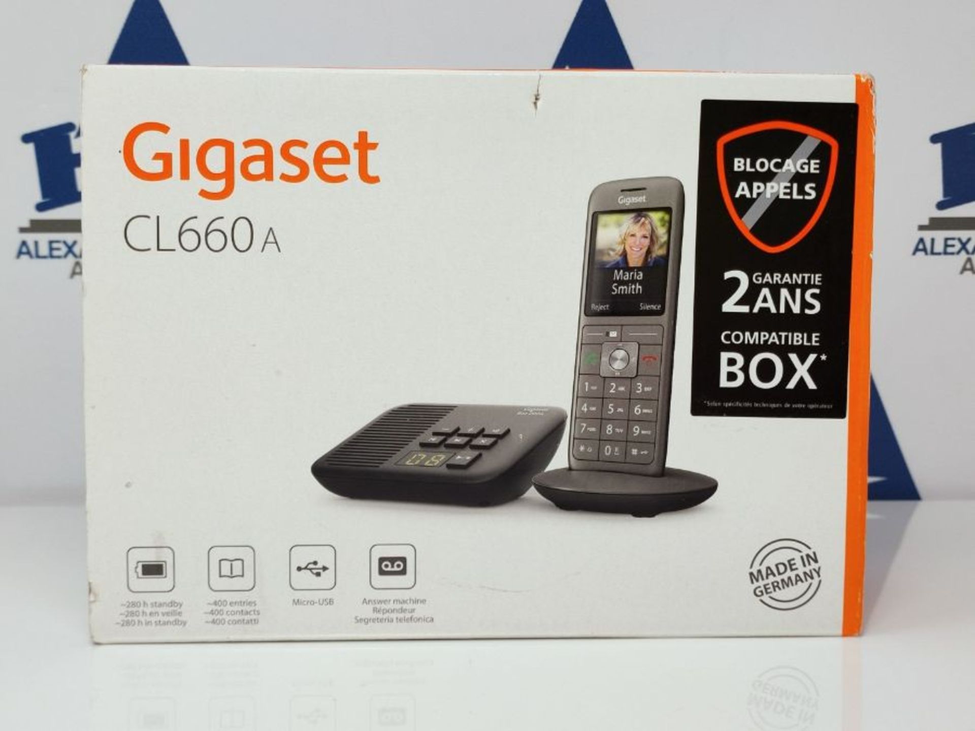 RRP £58.00 Gigaset CL660A Solo - TÃ©lÃ©phone fixe sans fil - RÃ©pondeur - Gris Anthracite - Image 2 of 3