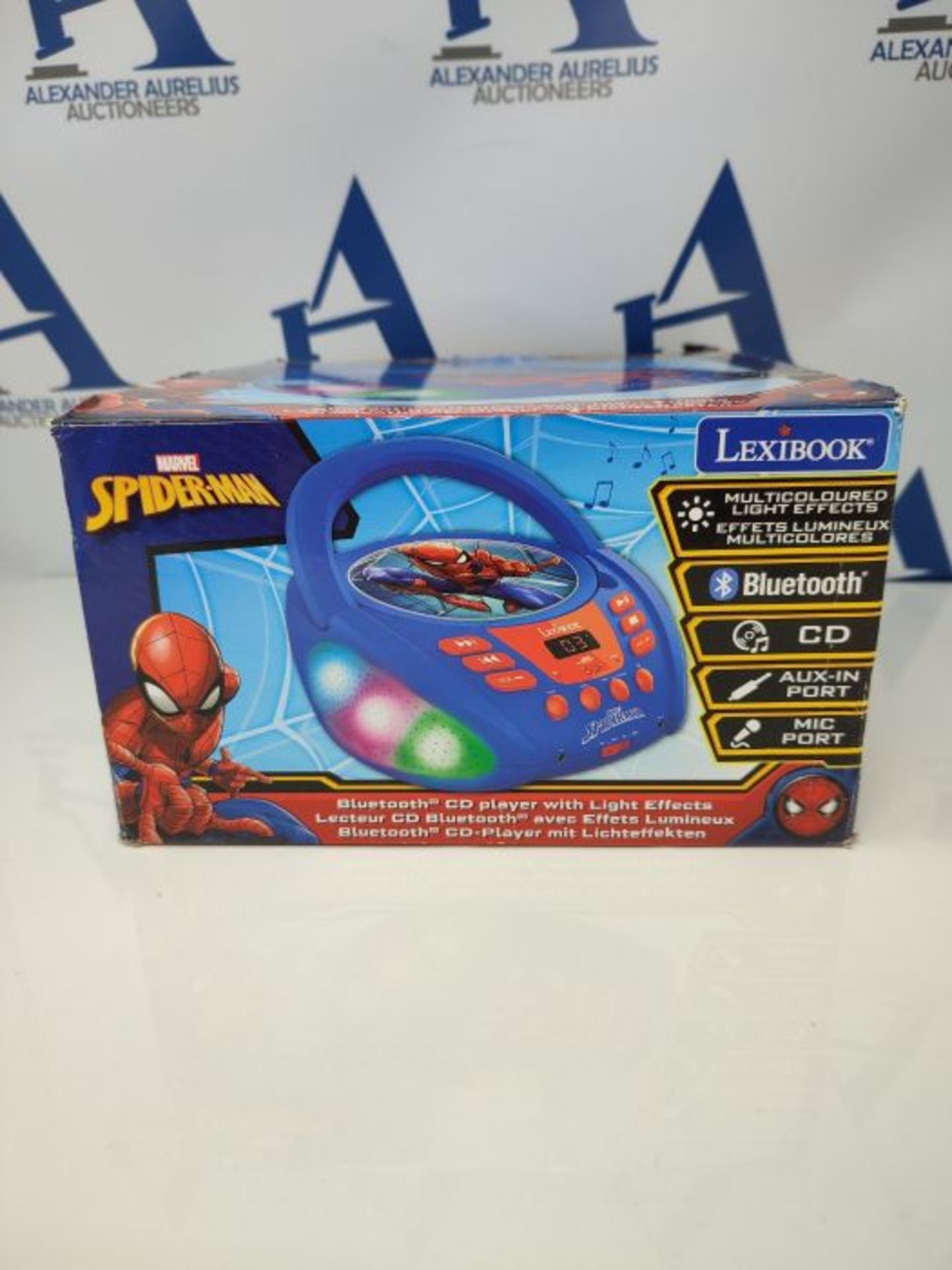 RRP £54.00 LEXIBOOK RCD109SP Marvel Spider-Man-Bluetooth CD Player for Kids - Portable, Multicolo - Image 2 of 3