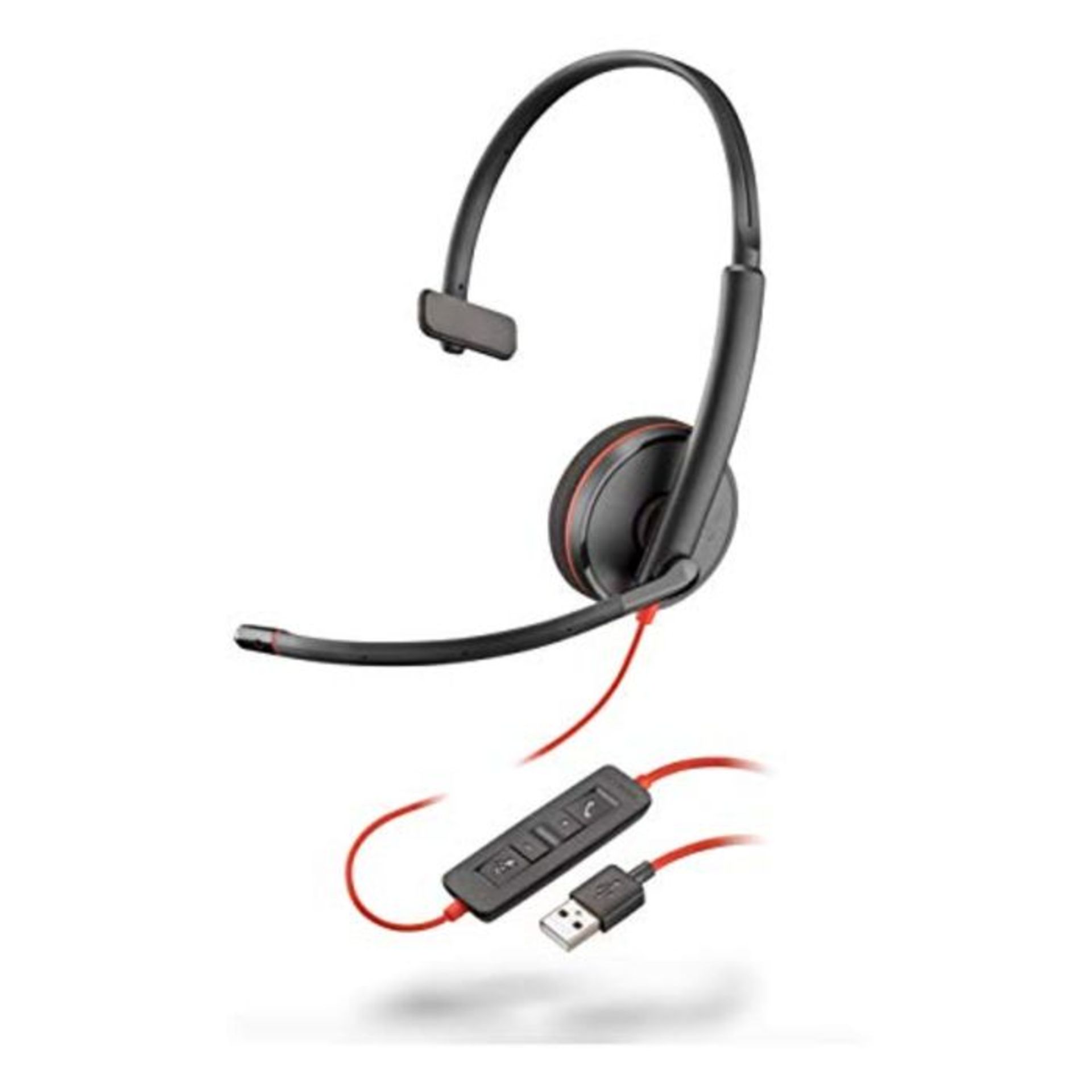 Plantronics - Blackwire 3210 USB-A Wired Headset - Single-Ear (Mono) with Boom Mic - C