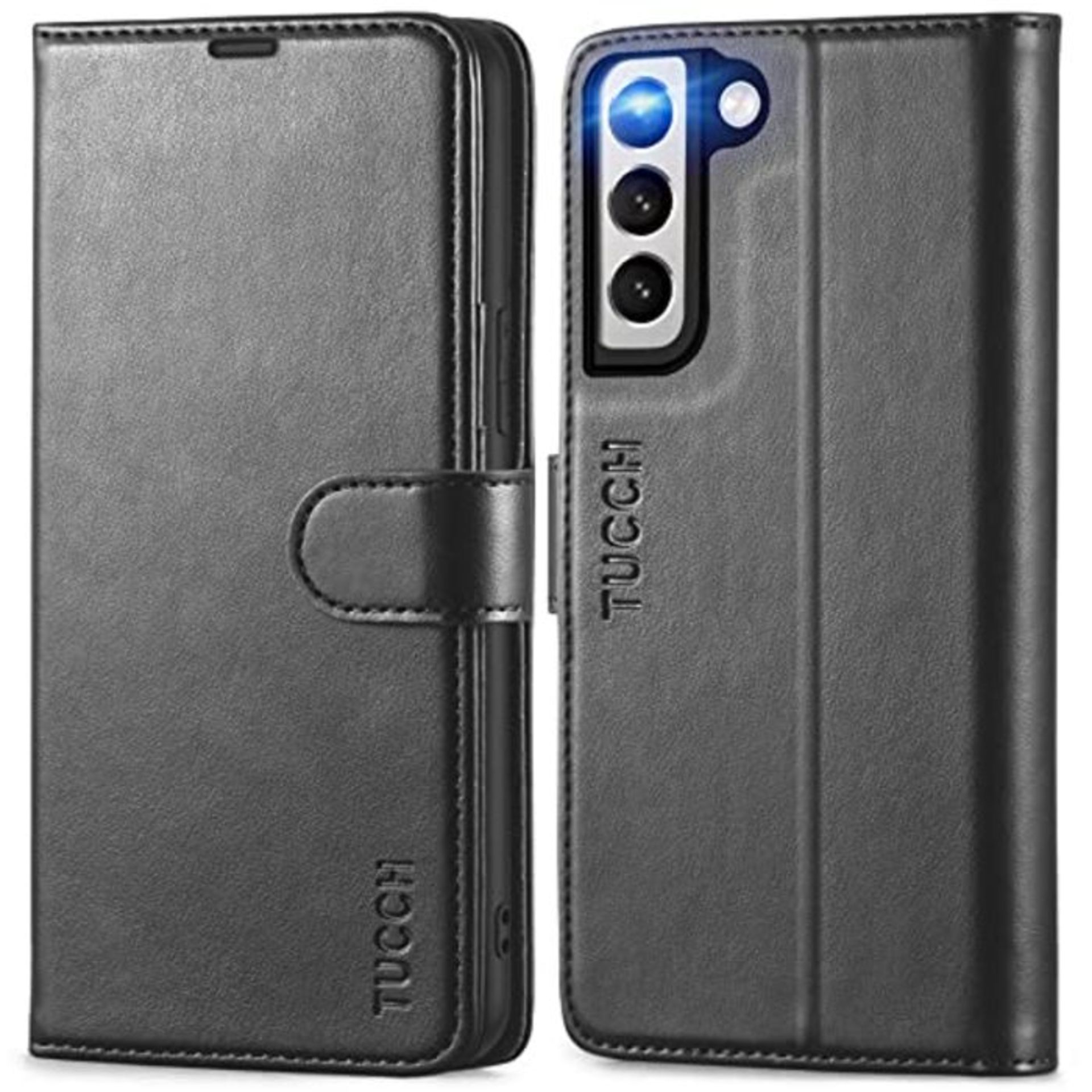 TUCCH Case for Galaxy S22 (6.1") 5G 2022, Magnetic PU Leather Wallet Case with[RFID Bl