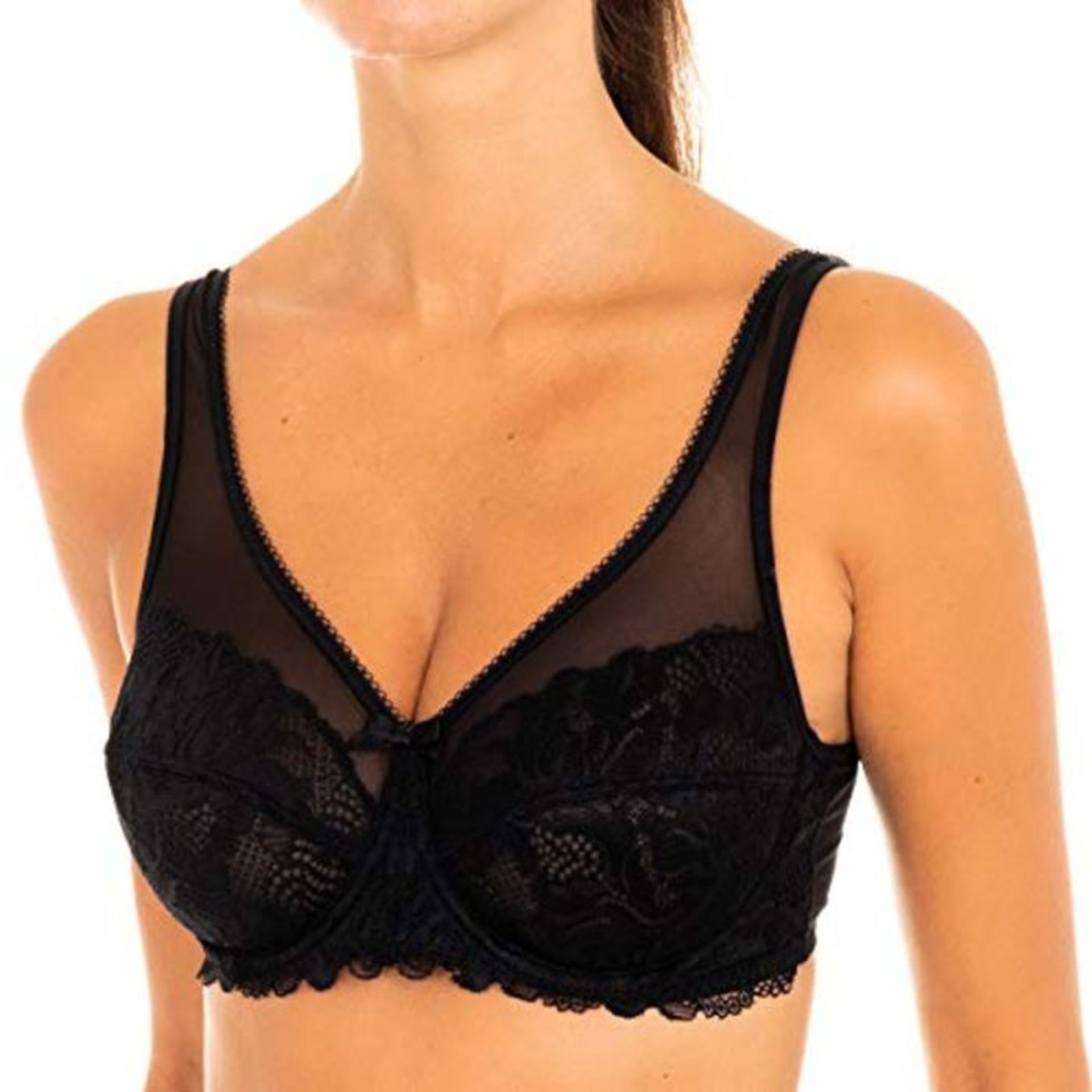 DIM Women's Invisifree Underwire Push Up Bra, Black (Noir 0hz), 36C