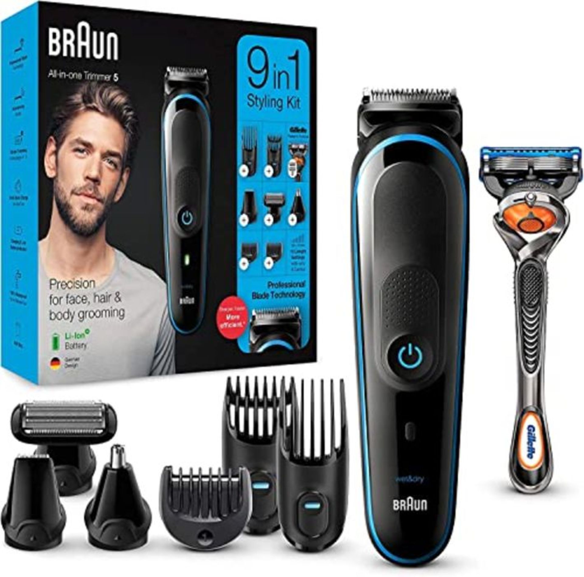 RRP £52.00 Braun Barttrimmer/Haarschneider Herren, Trimmer/Haarschneidemaschine & Rasierer, 9-in-