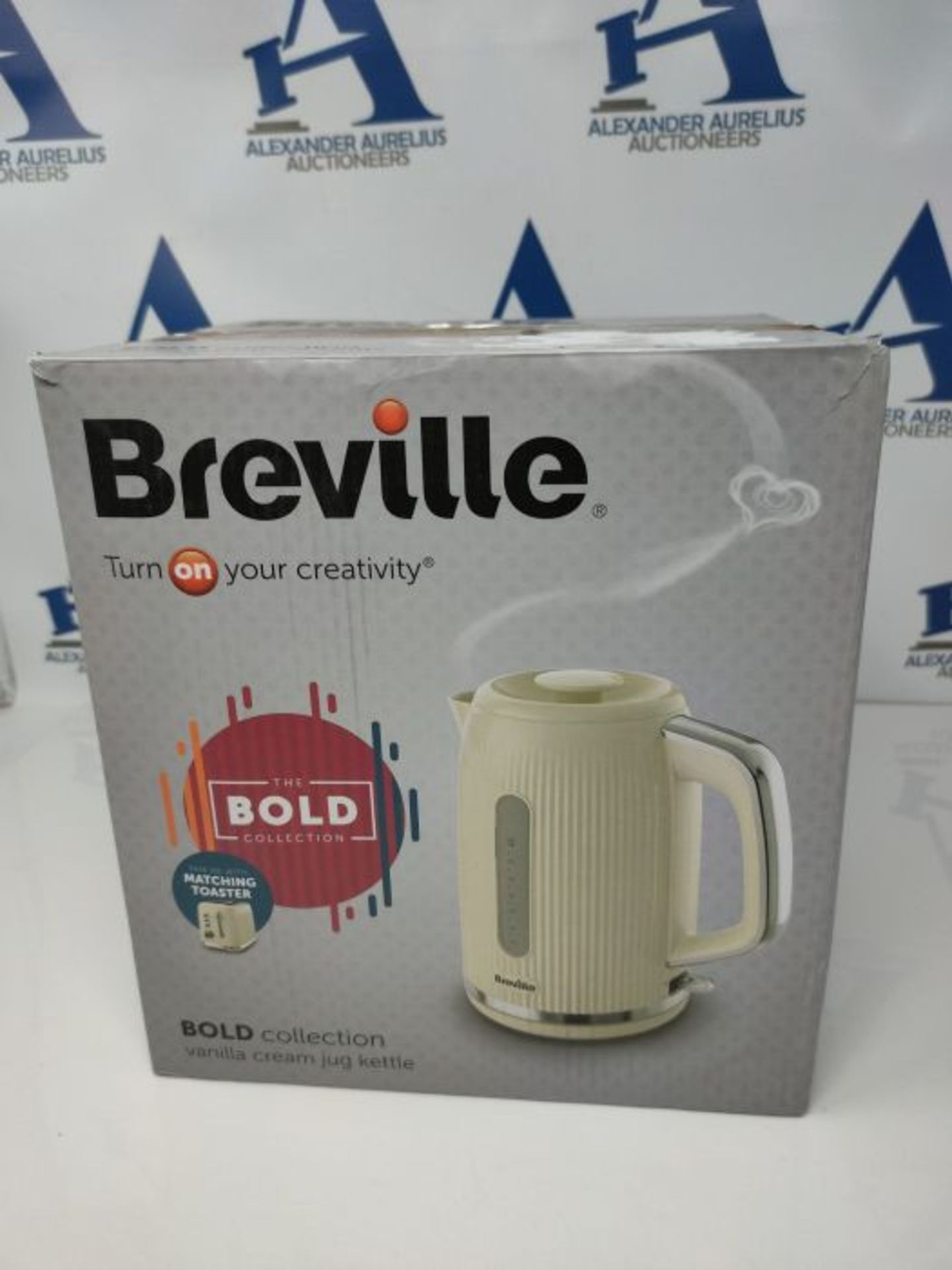 Breville Bold Vanilla Cream Electric Kettle | 1.7L | 3kW Fast Boil | Cream & Silver Ch - Image 2 of 3