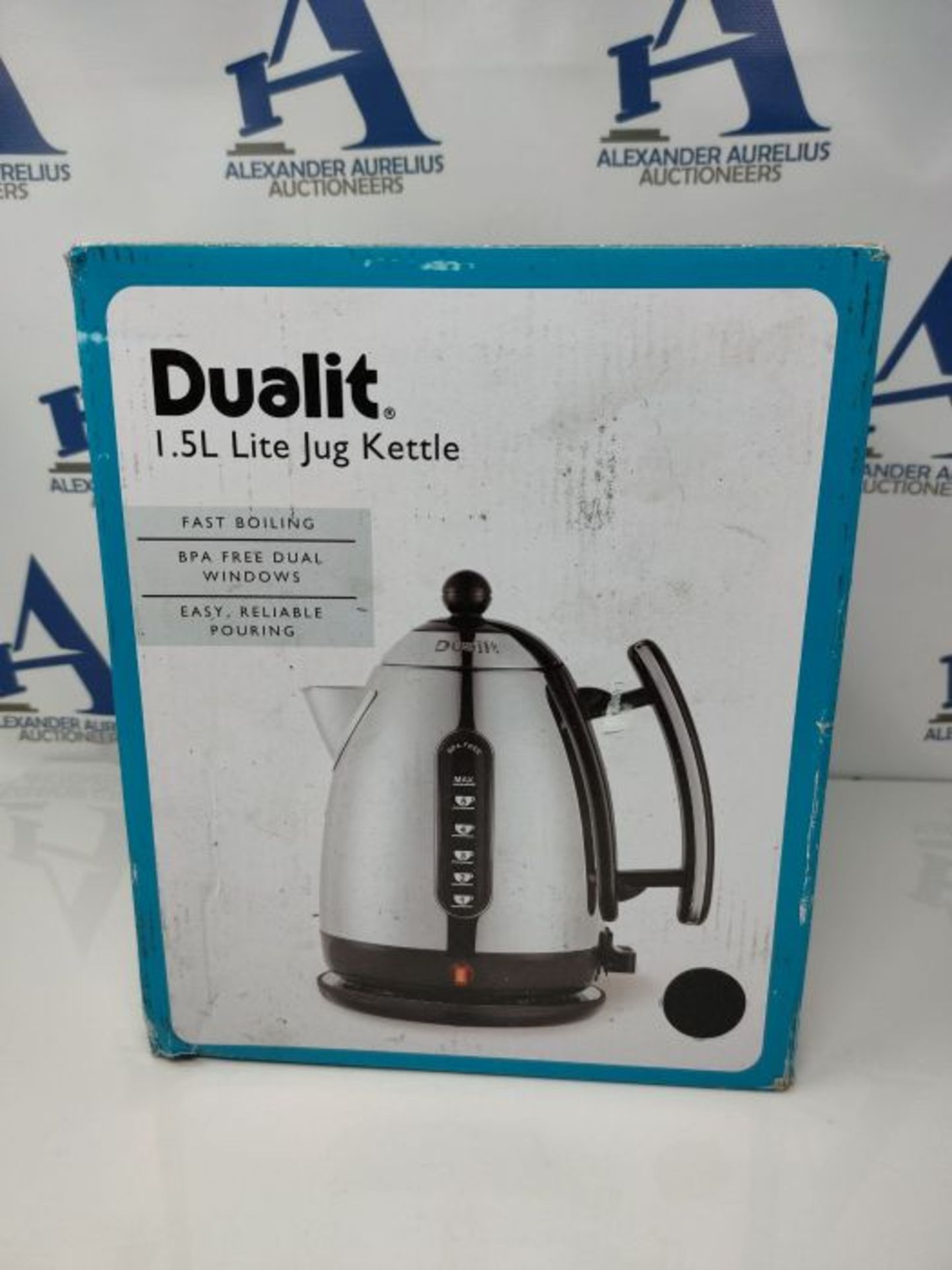 RRP £81.00 Dualit Lite Kettle - 1.5L Jug Kettle - Polished with Black Trim, High Gloss Finish - F - Image 2 of 3