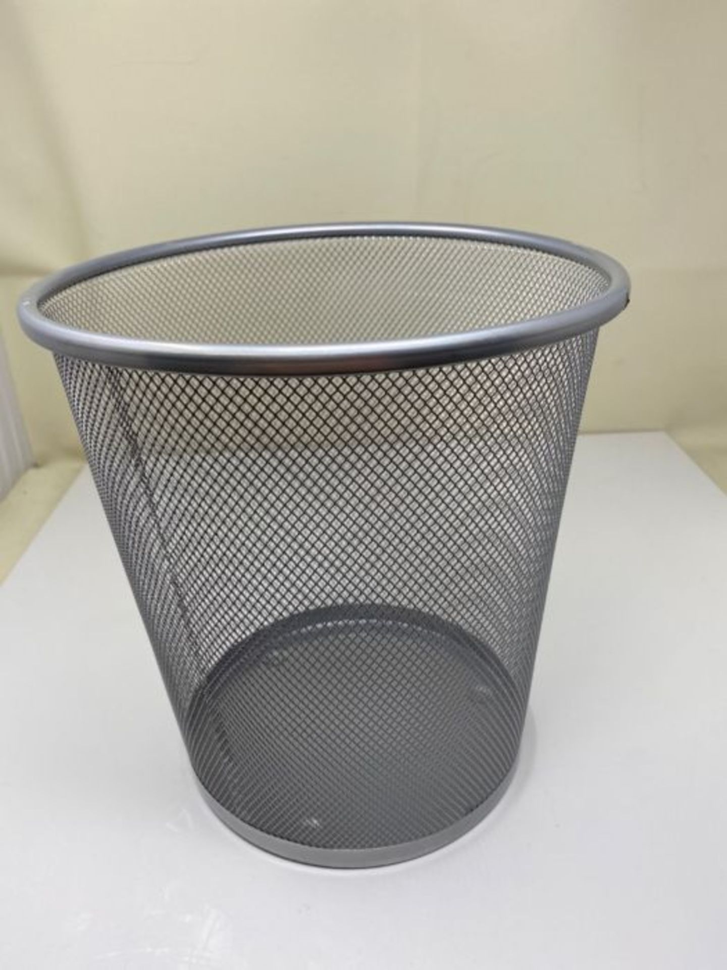 Zuvo Metal Wire Mesh Waste Basket Garbage Trash Can for Office Home Bedroom Height 10. - Image 2 of 2