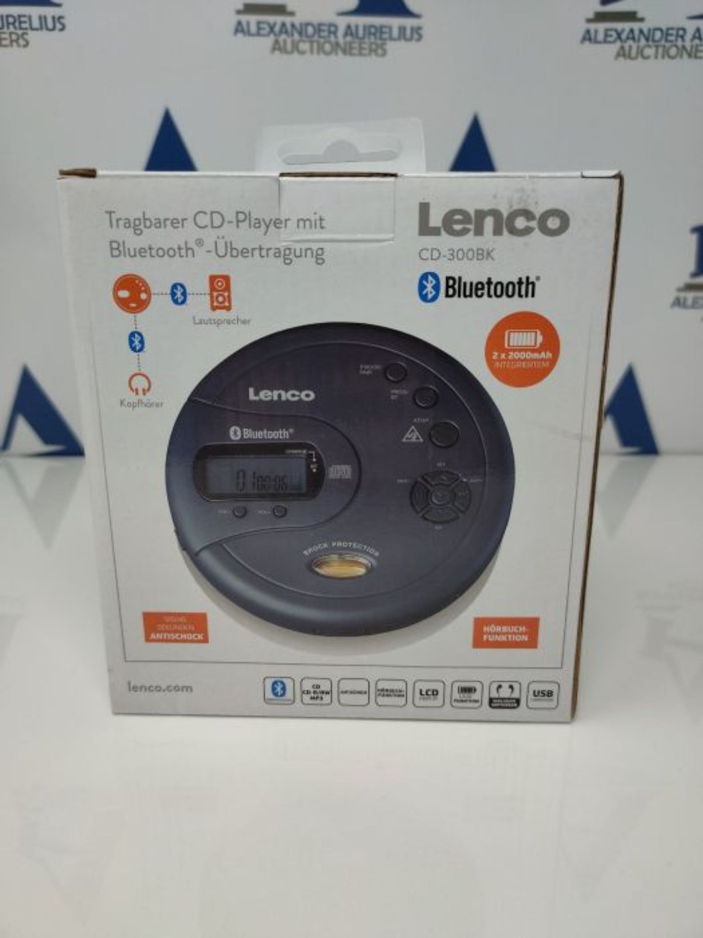RRP £50.00 Lenco CD-300 - Tragbarer CD-Player Walkman - Bluetooth Diskman - CD Walkman - MP3 Funk - Image 2 of 3