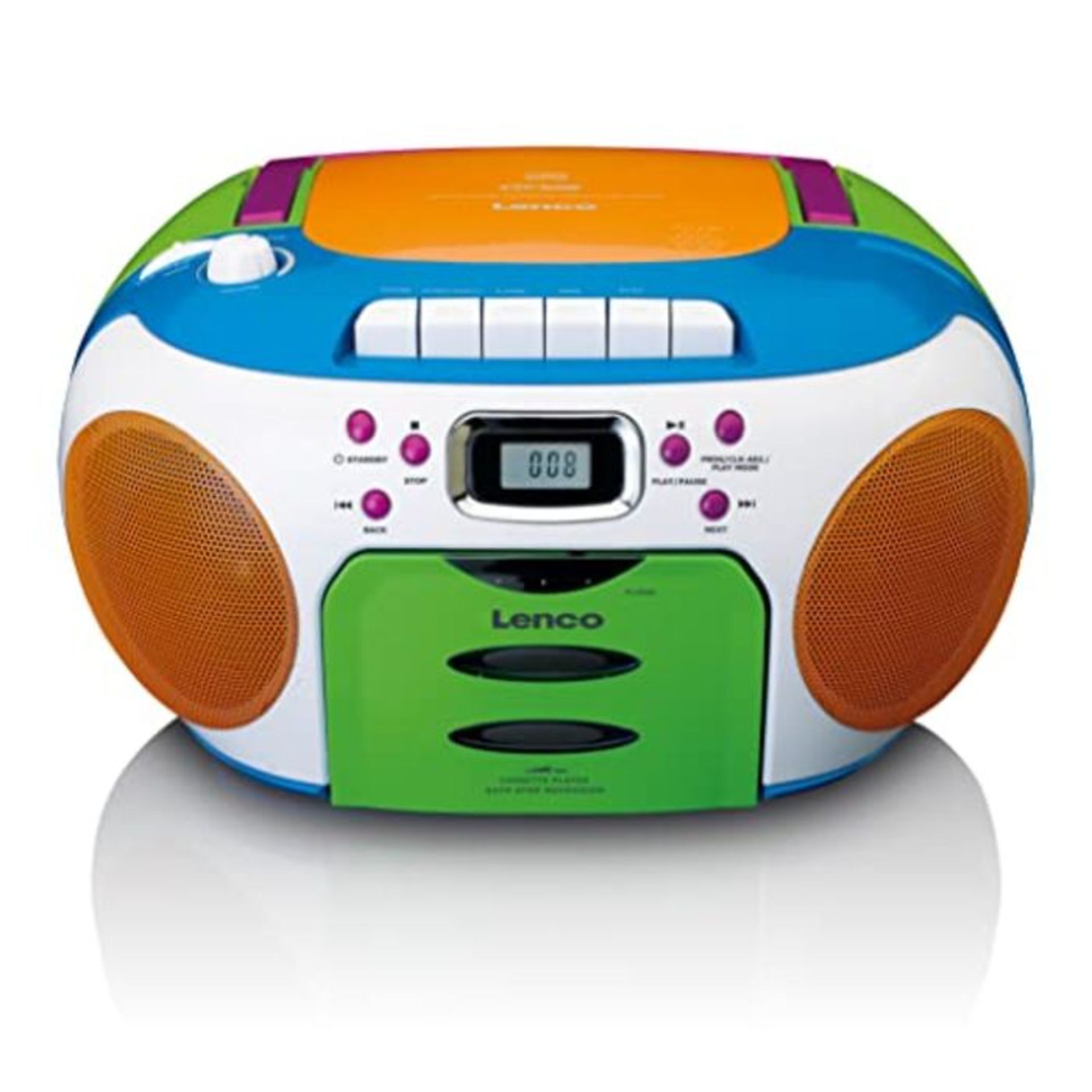 RRP £59.00 Lenco SCD-971 Children's Radio - Cassette Radio with CD - CD Radio - Cassette Player -