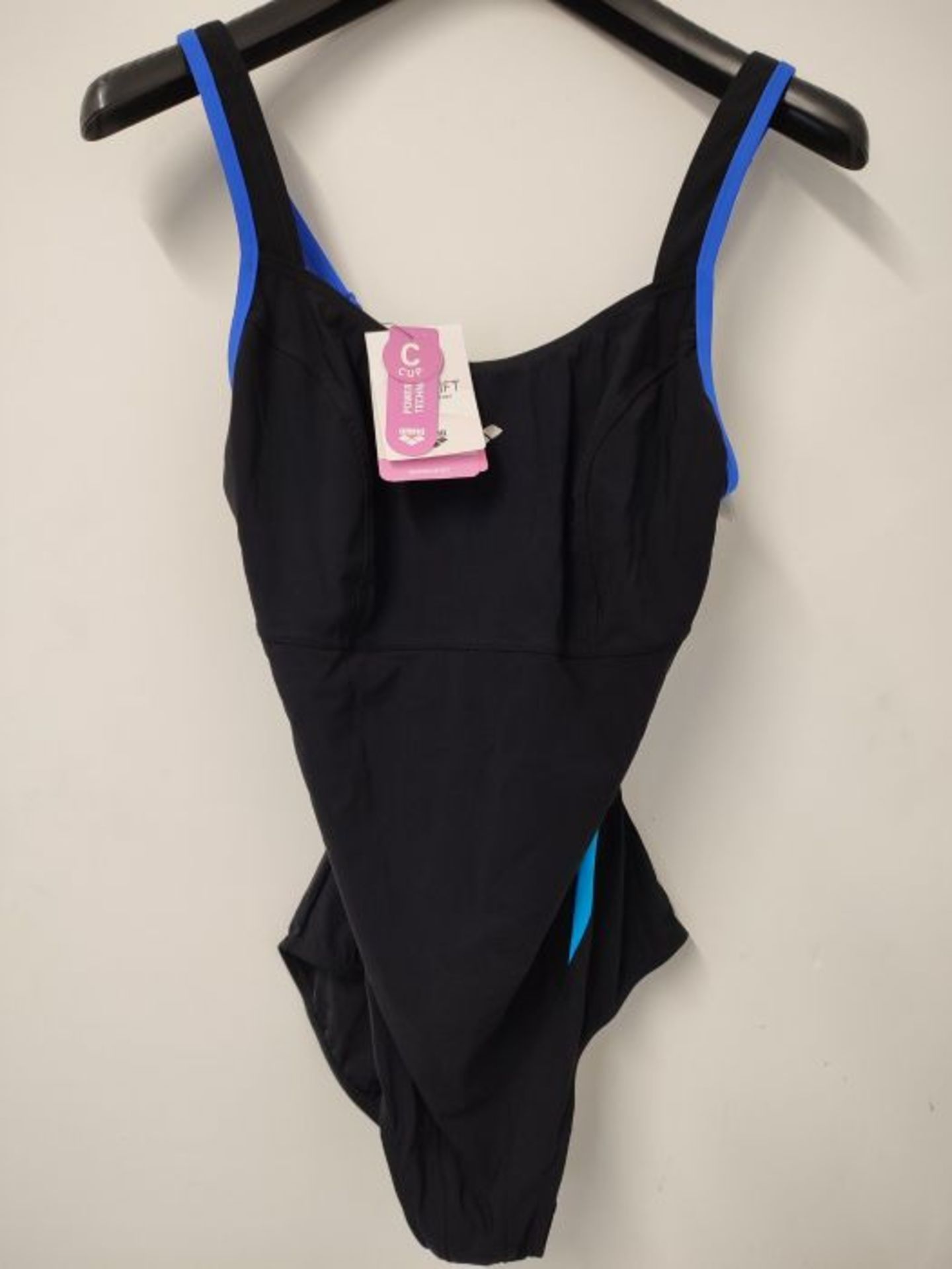 RRP £67.00 Arena Women's Bodylift Makimurax Low C-Cup Swimsuit, Black/Bright Blue/Turquoise, EU 4 - Image 2 of 2